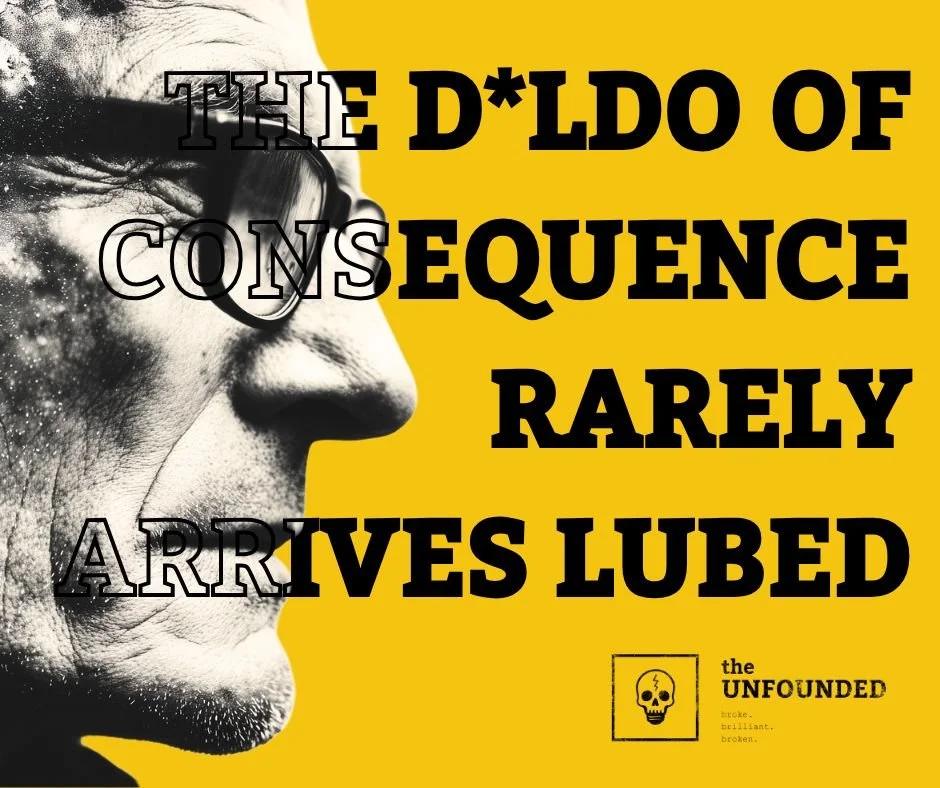 The d*ldo of consequence rarely arrives lubed.