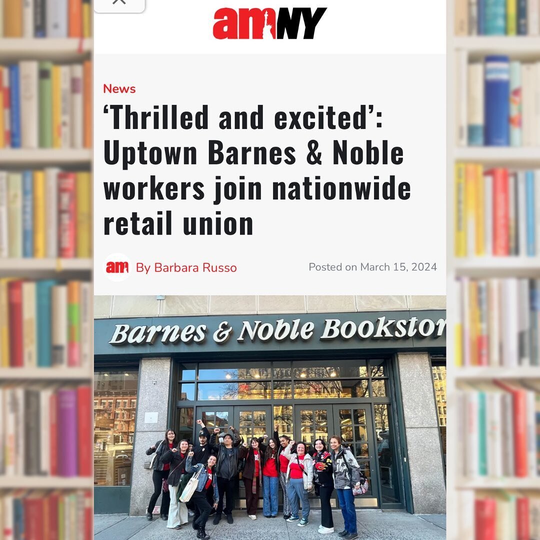 ICYMI: the workers of Barnes and Noble Upper West Side in Manhattan, New York won their union election last week! Make sure to give @bnuwsworkersunion a follow and a CONGRATULATIONS!