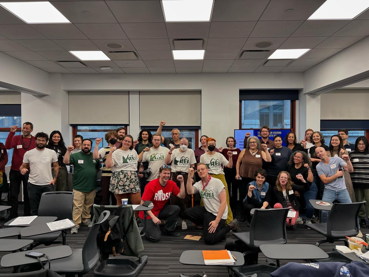 Solidarity forever ✊❤️ What an amazing day of sharing organizing skills and making connections between co-ops and unions! Thank you to everyone who participated in today&rsquo;s EWOC training and especially to our comrades @solidarityeconomyclub @usf