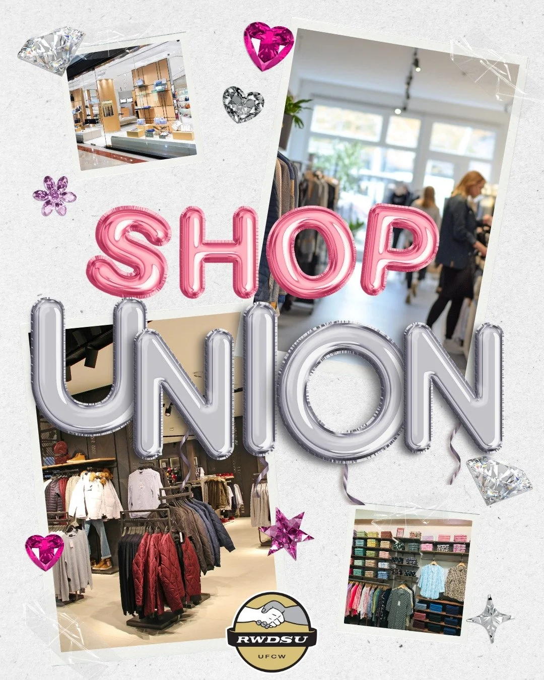 Supporting union retail means supporting a middle class. This weekend, make your dollars count by shopping at represented stores! 🛒 #ShopUnion #UnionStrong #RetailPower