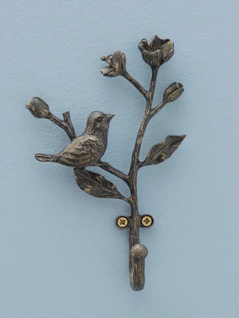 Flower Stem with Bird Wall Hook — LLuna's Hardware & Design