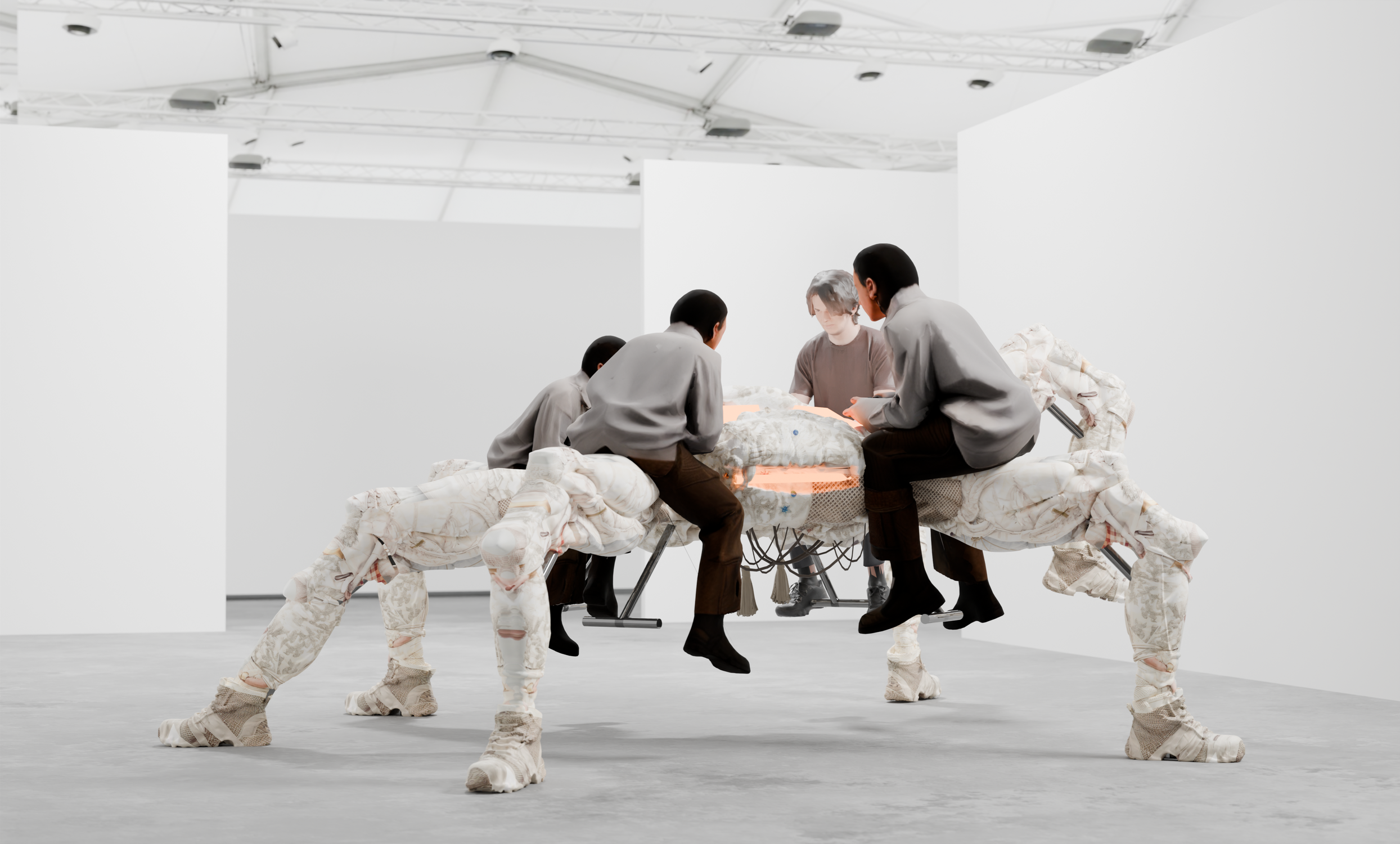 Theo Triantafyllidis, Feral Metaverse (Spider), 2026, digital installation render. Courtesy the artist & The Breeder.