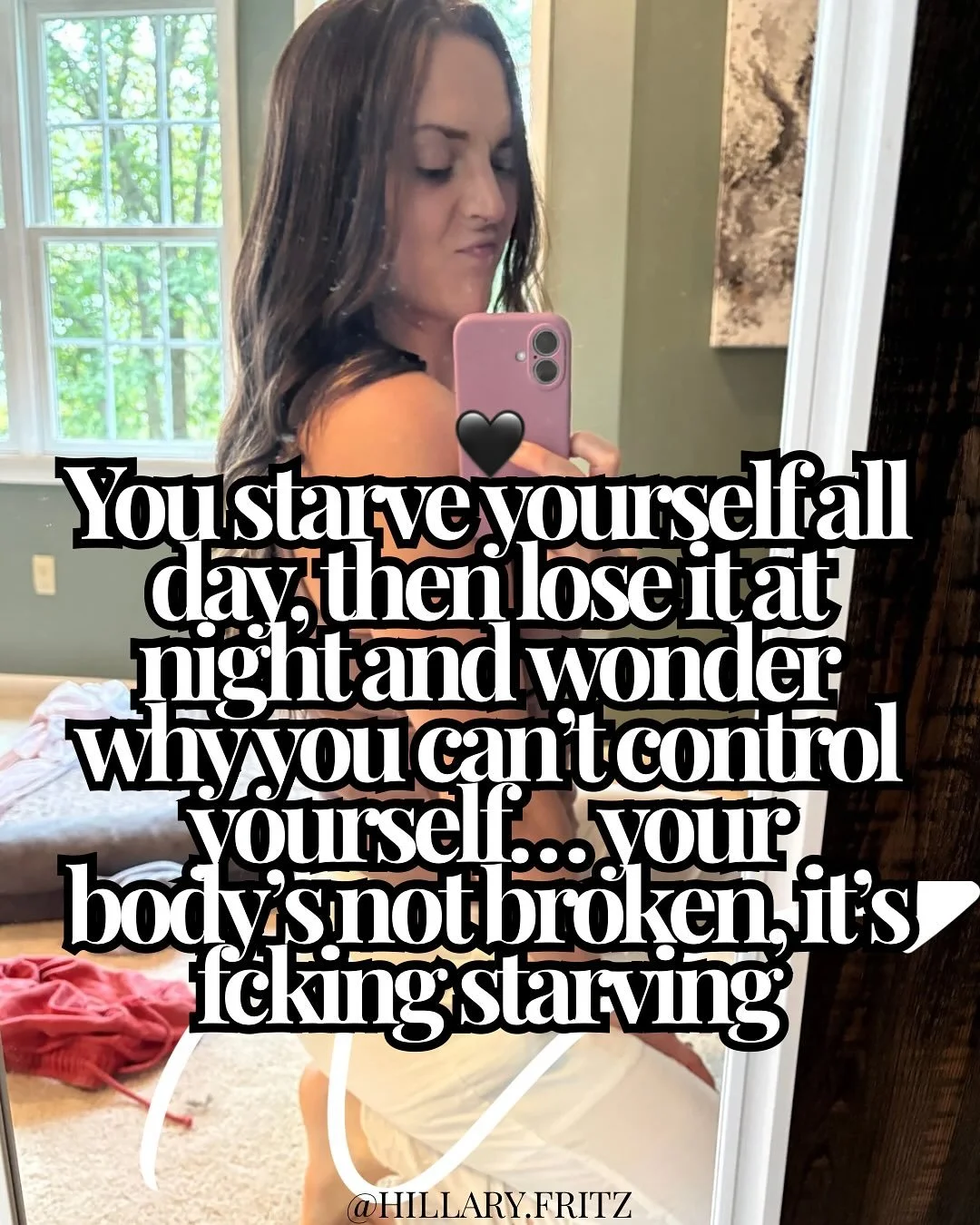 Willpower isn&rsquo;t the problem here - hunger is.

Your body&rsquo;s not broken. It&rsquo;s in survival mode.

And I know you&rsquo;re terrified that if you eat more, you&rsquo;ll gain weight&hellip;

but what actually happens is you stop bingeing 