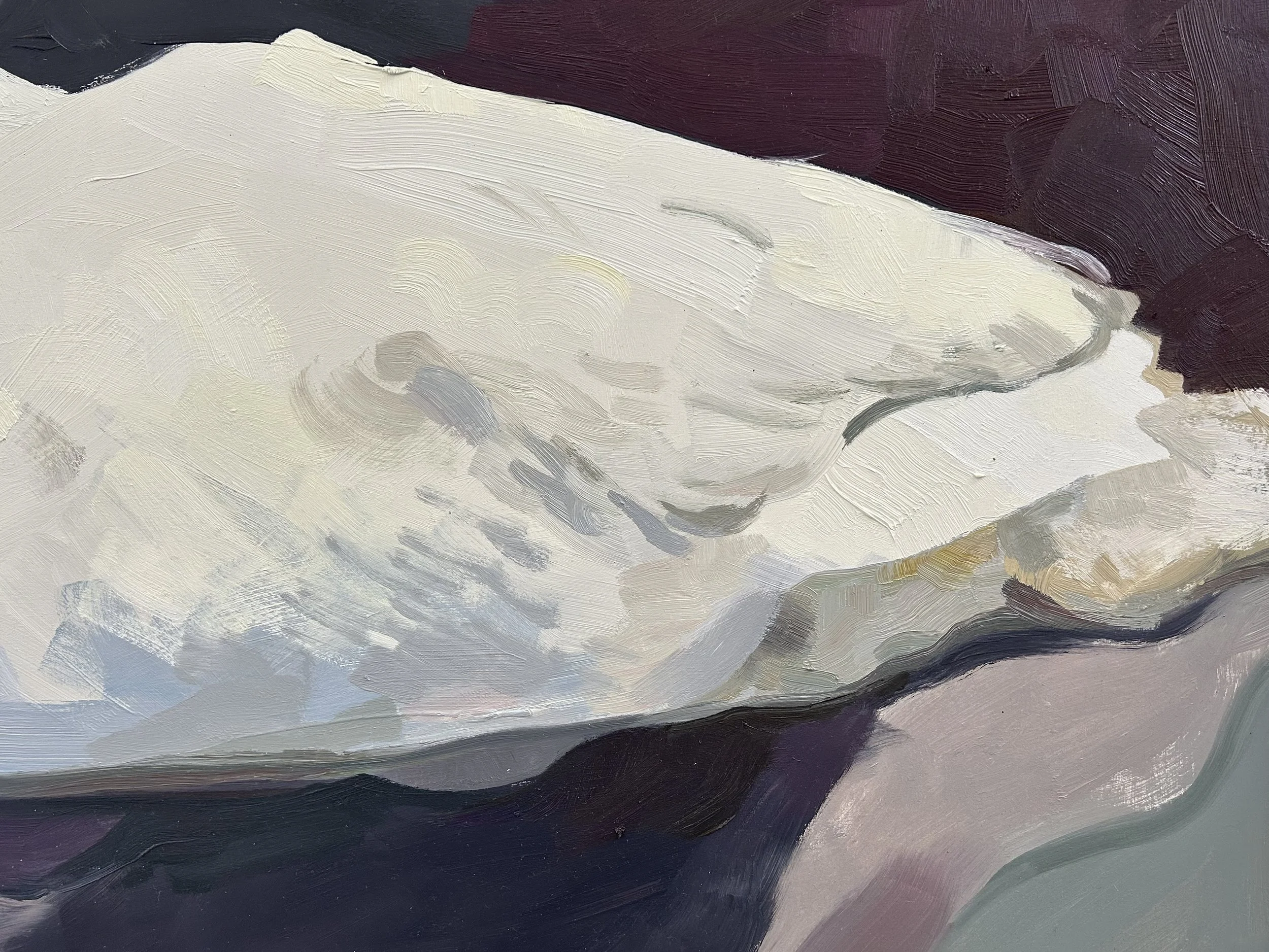 DETAIL OF: The Dead Swan, oil on MDF, 95 x 122 cm, 2025