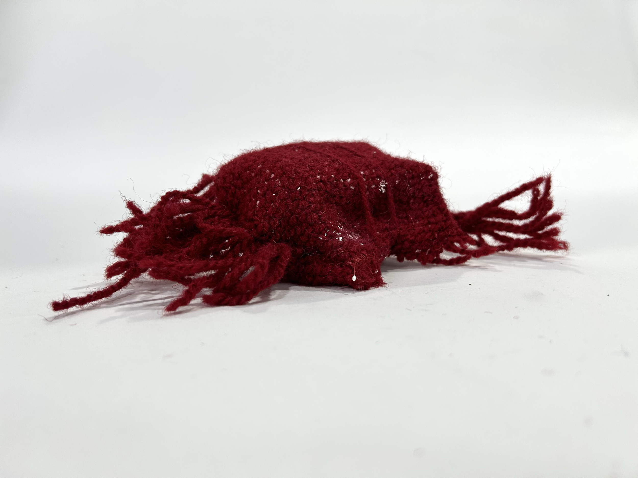 Wool knitted and filled with plaster