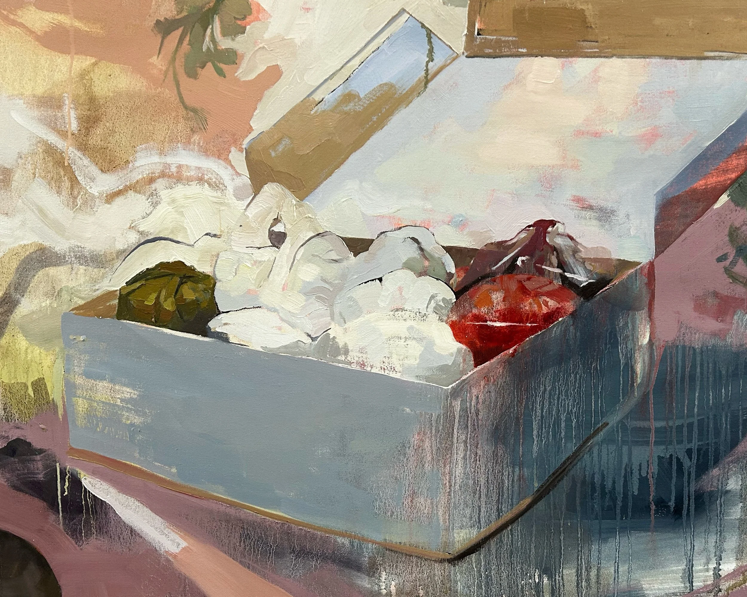 DETAIL OF: Chalk in My Palm, oil on canvas, 180 x 230 cm, 2025