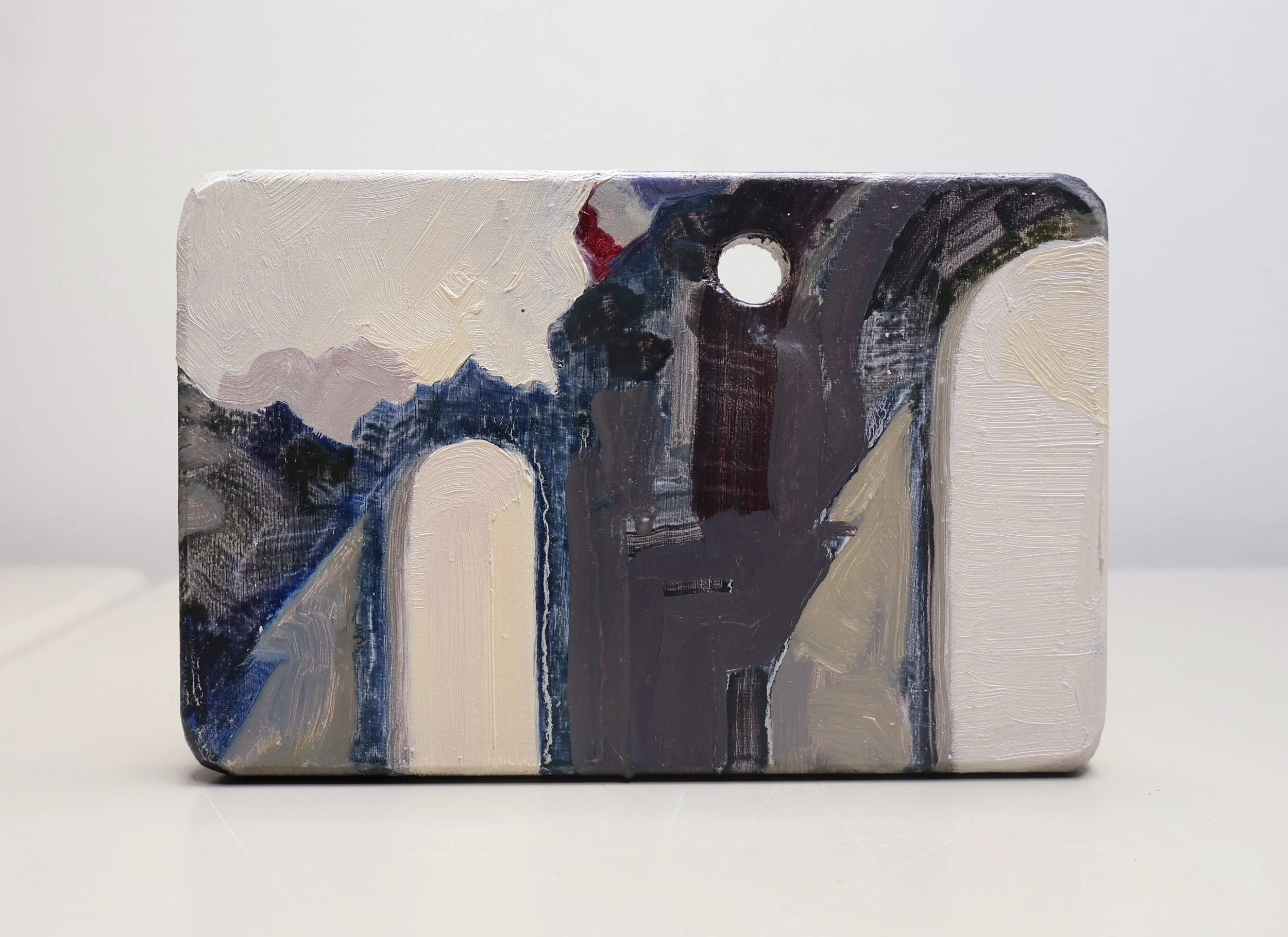 You Slip Between the Arches, oil on plywood, 14.5 x 10 cm, 2025