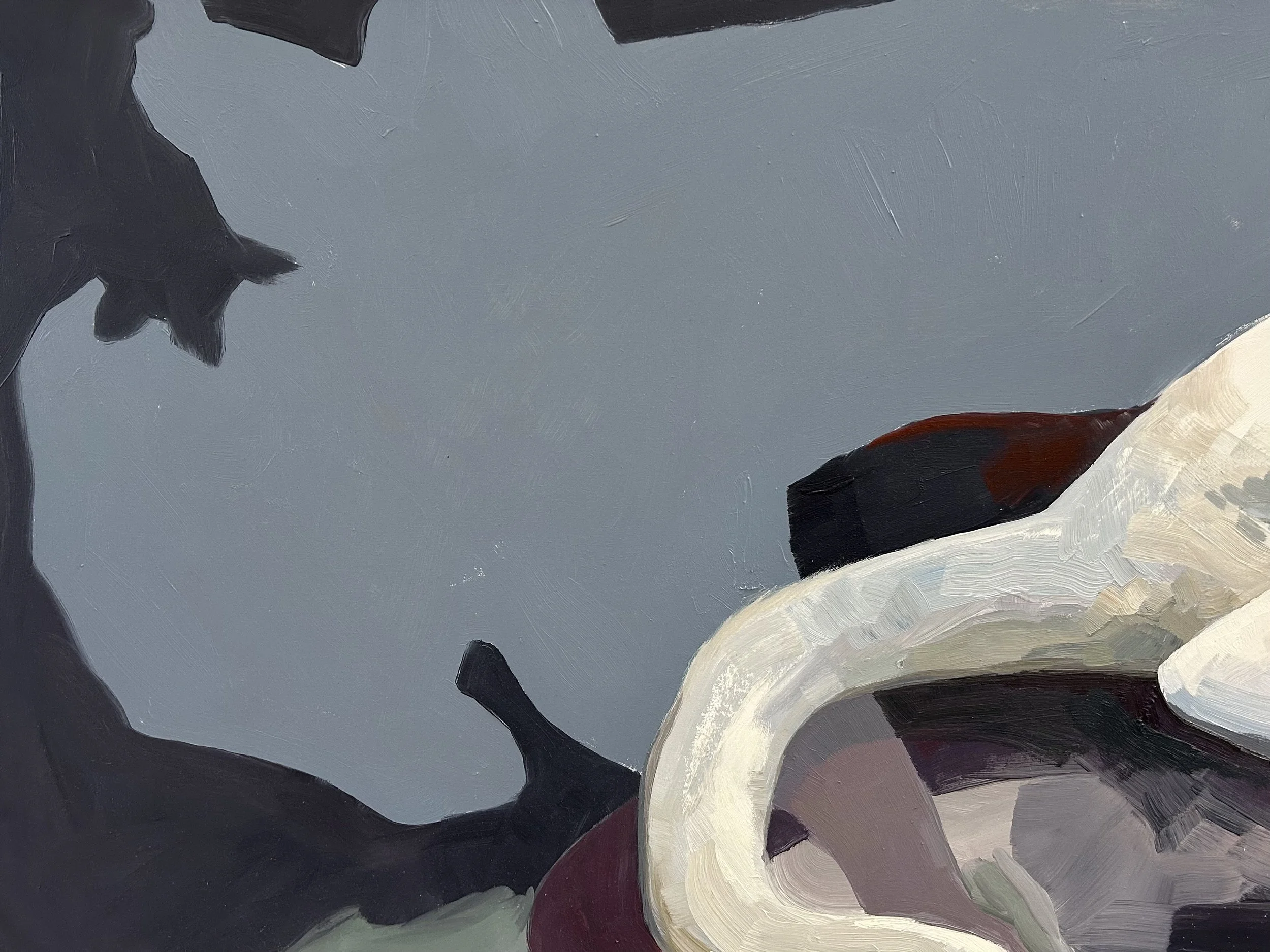 DETAIL OF: The Dead Swan, oil on MDF, 95 x 122 cm, 2025