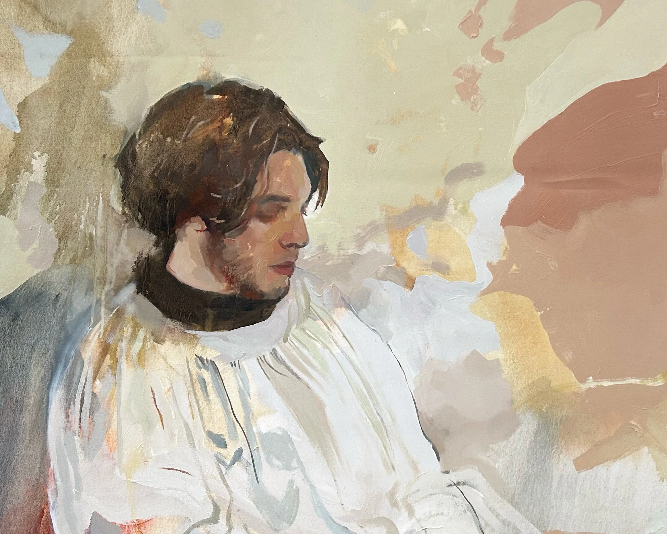 DETAIL OF: Chalk in My Palm, oil on canvas, 180 x 230 cm, 2025