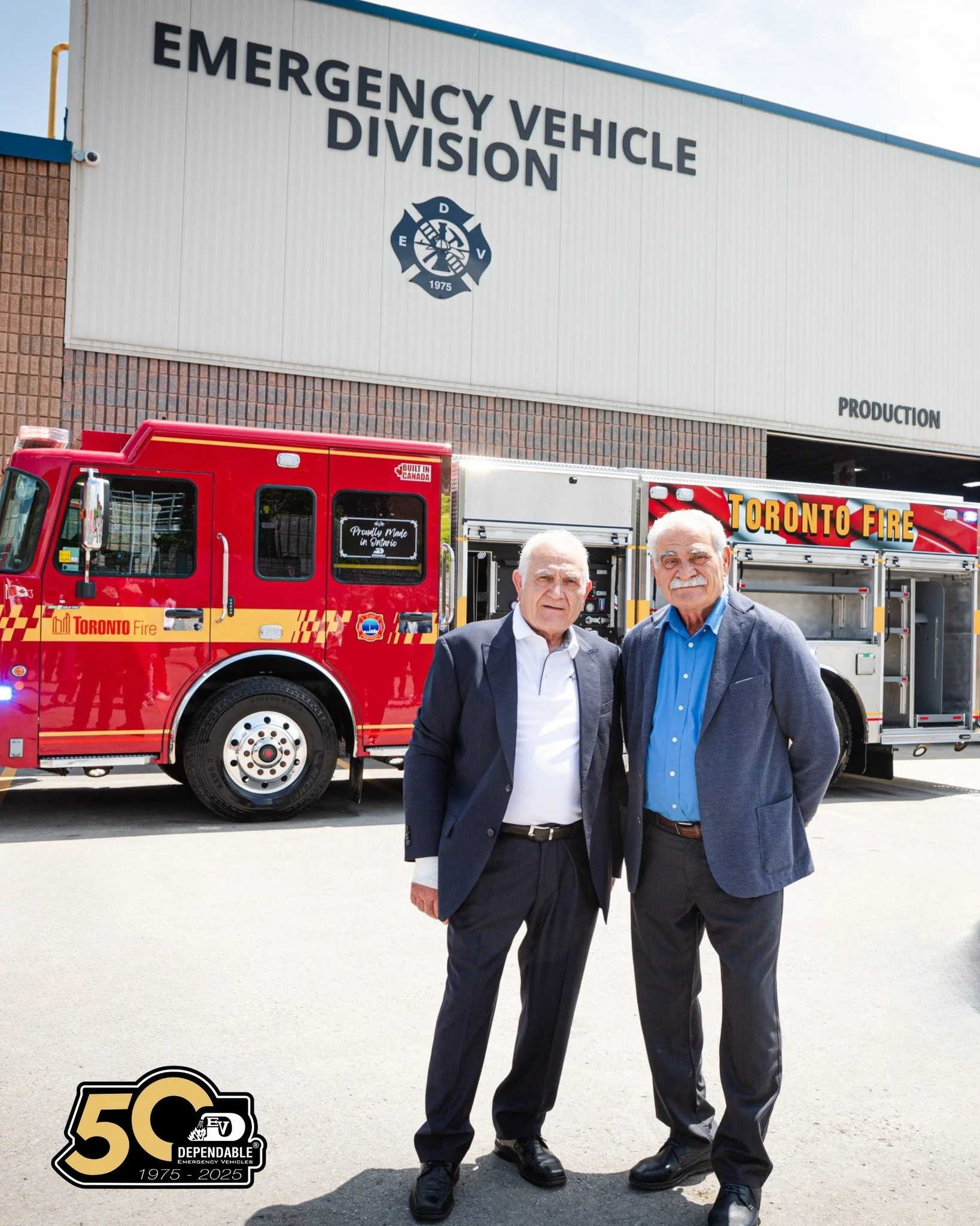 Today, we celebrate 50 years!

Since 1975, Dependable Emergency Vehicles has proudly crafted Canadian-built emergency vehicles designed with quality and dependability. 

Built on Canadian craftsmanship and strengthened by decades of innovation, our v