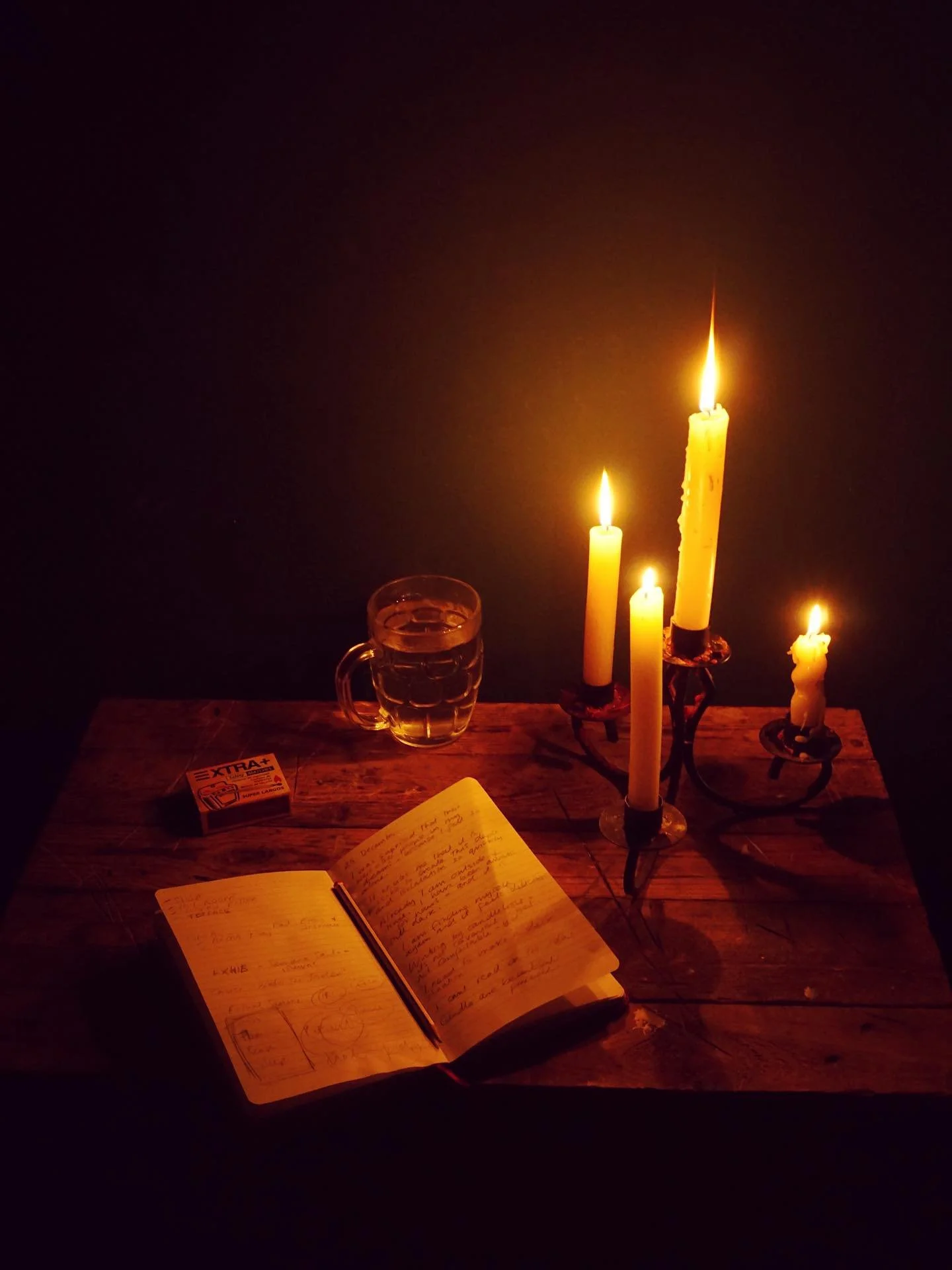 &ldquo;I have noticed that when all the lights are on, people tend to talk about what they are doing &ndash; their outer lives. 

Sitting round in candlelight or firelight, people start to talk about how they are feeling &ndash; their inner lives. 

