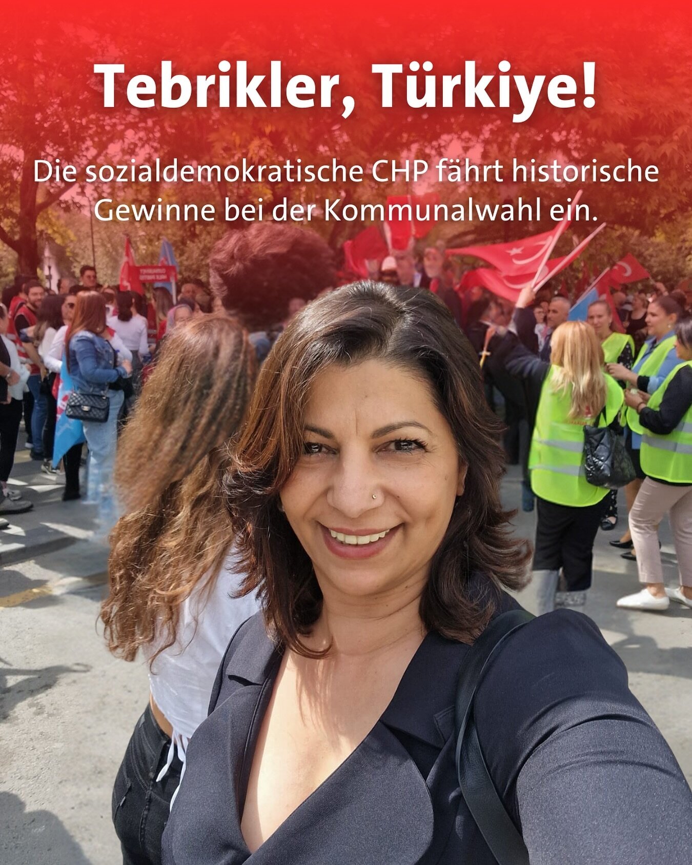 ❤️🇹🇷 Heute ist ein guter Tag f&uuml;r meine Br&uuml;der und Schwestern in der T&uuml;rkei. 

Denn laut ersten Hochrechnungen hat die sozialdemokratische @chp einen historischen Sieg bei Kommunalwahl erzielt! 👏

Herzlichen Gl&uuml;ckwunsch! Demokra