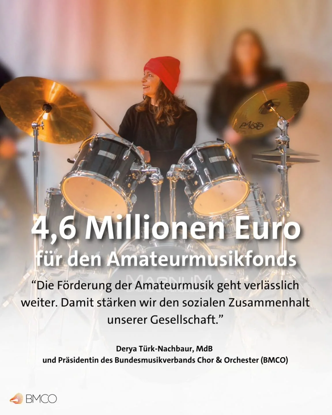 4,6 Millionen Euro f&uuml;r den Amateuermusikfonds sind eine Investition in den sozialen Zusammenhalt unserer Gesellschaft. &Uuml;ber 16,3 Millionen musizierende werden weiterhin gef&ouml;rdert und unterst&uuml;tzt durch unser Bem&uuml;hen in den Hau