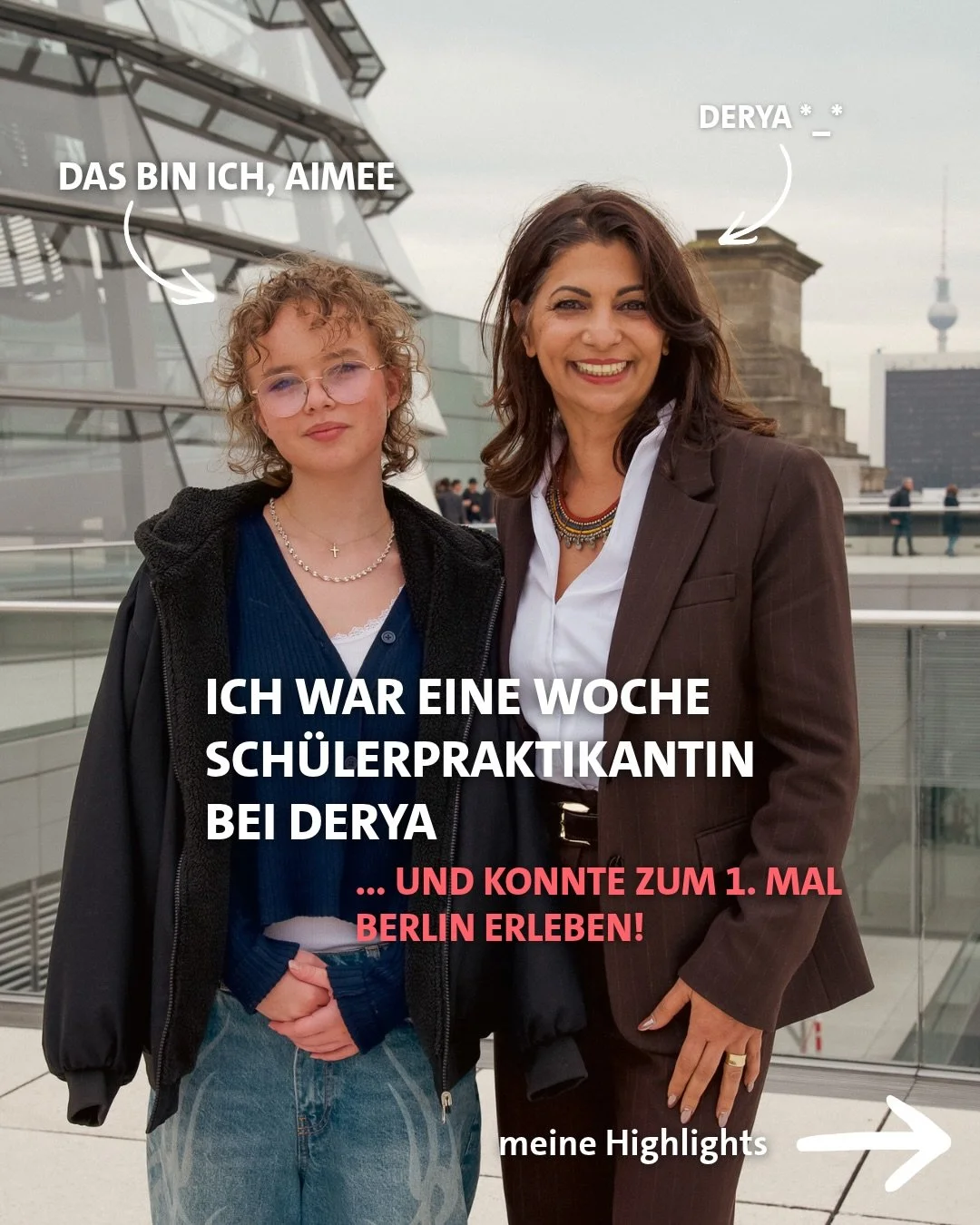 Ich bin Aimee und durfte w&auml;hrend meines einw&ouml;chigen Sch&uuml;lerpraktikums bei Derya eine politische Bildungsfahrt vom Schwarzwald nach Berlin begleiten. Diese sogenannten BPA-Fahrten werden vom Bundespresseamt organisiert und finanziert. B