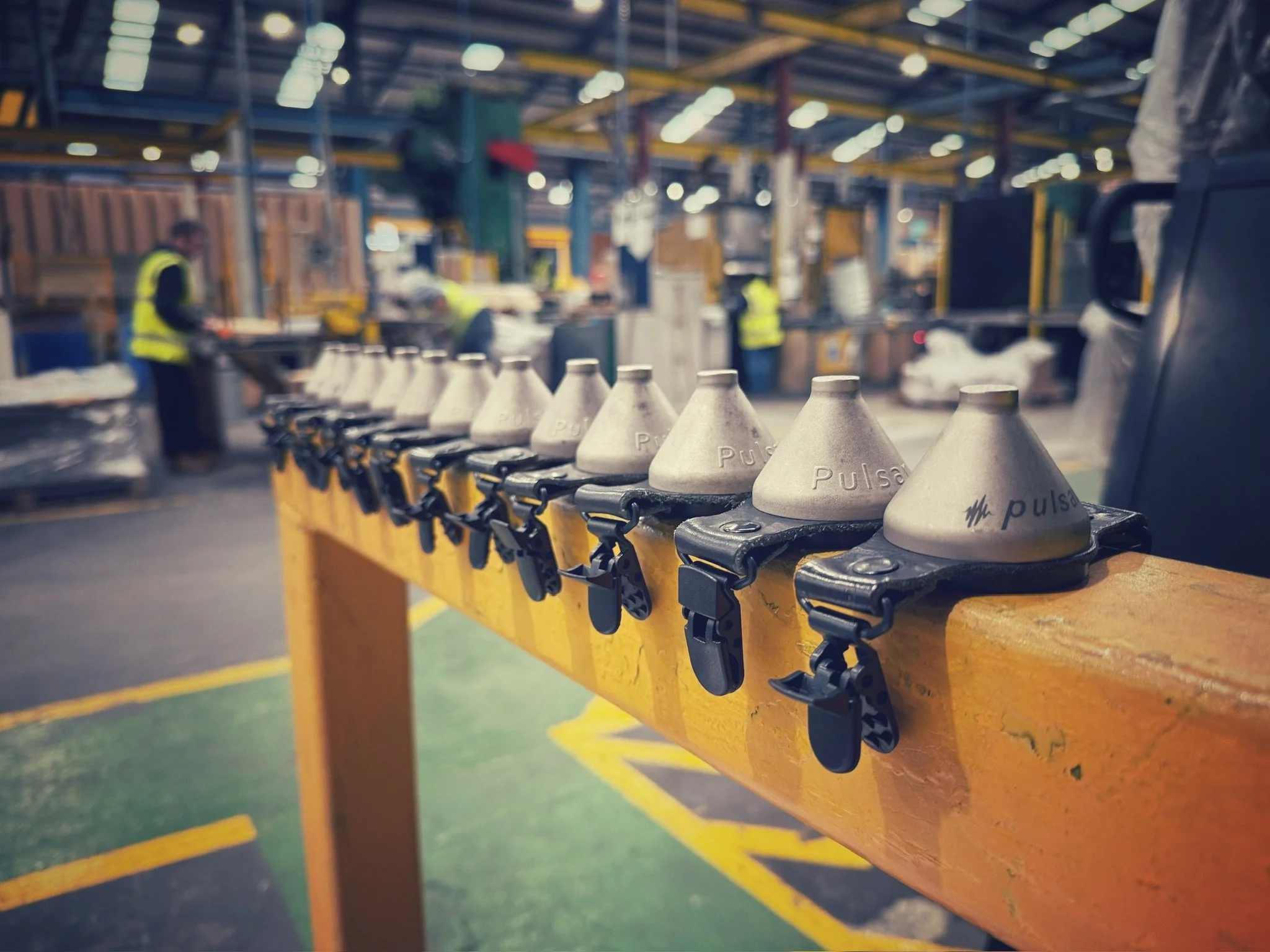 Dosimeter noise meters lined up ready for use in a noise assessment.