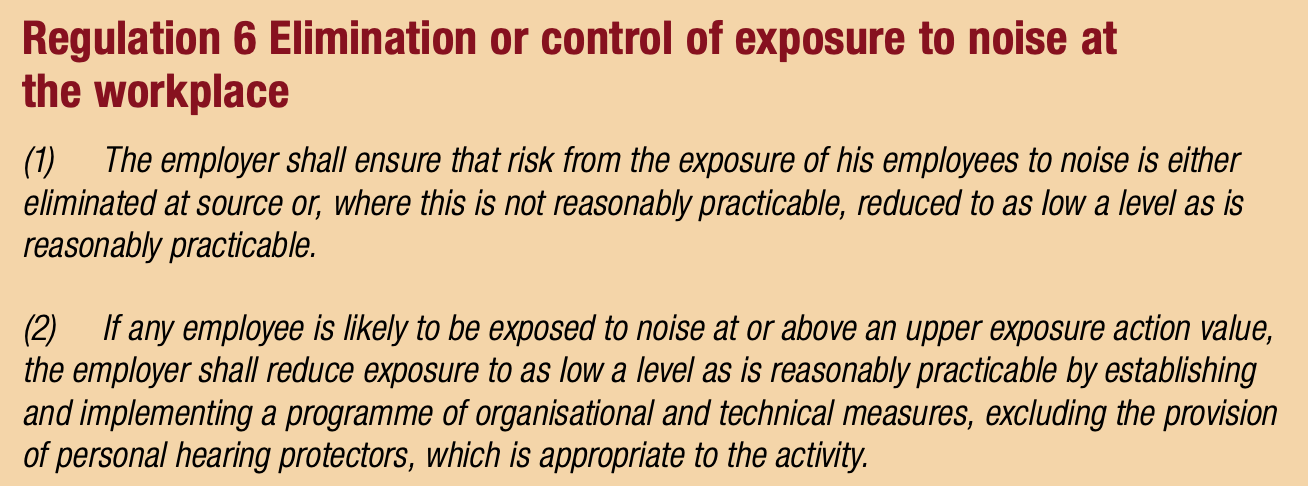 Extract from L108 on the general duty to reduce noise levels