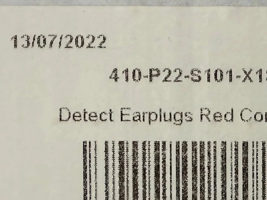 Ear plugs with a date of manufacture in 2022, but they have a life span of three years and this was now 2026.