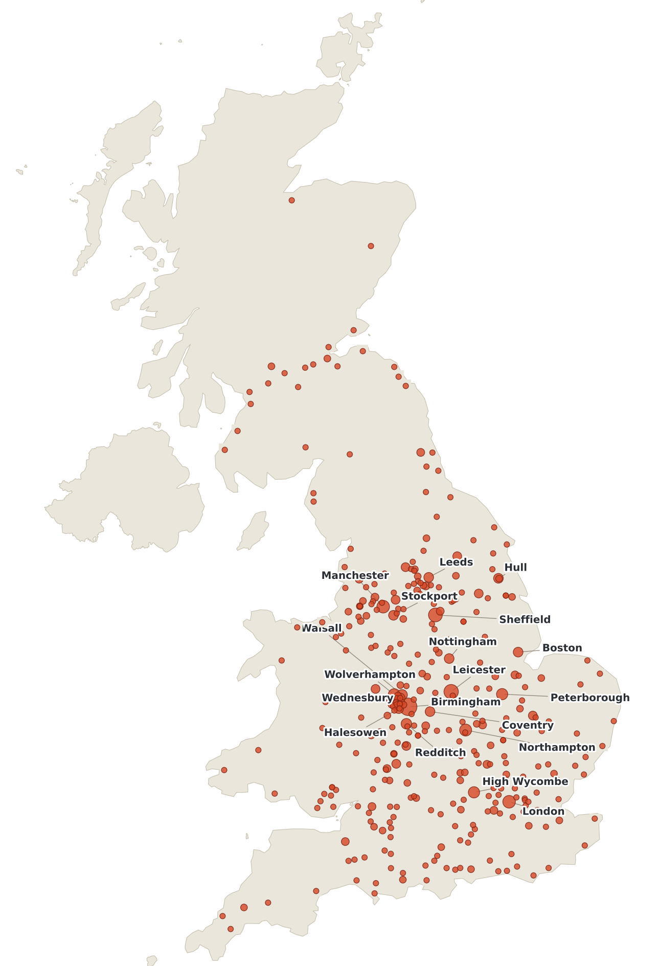 Map of noise assessment clients in the last five years