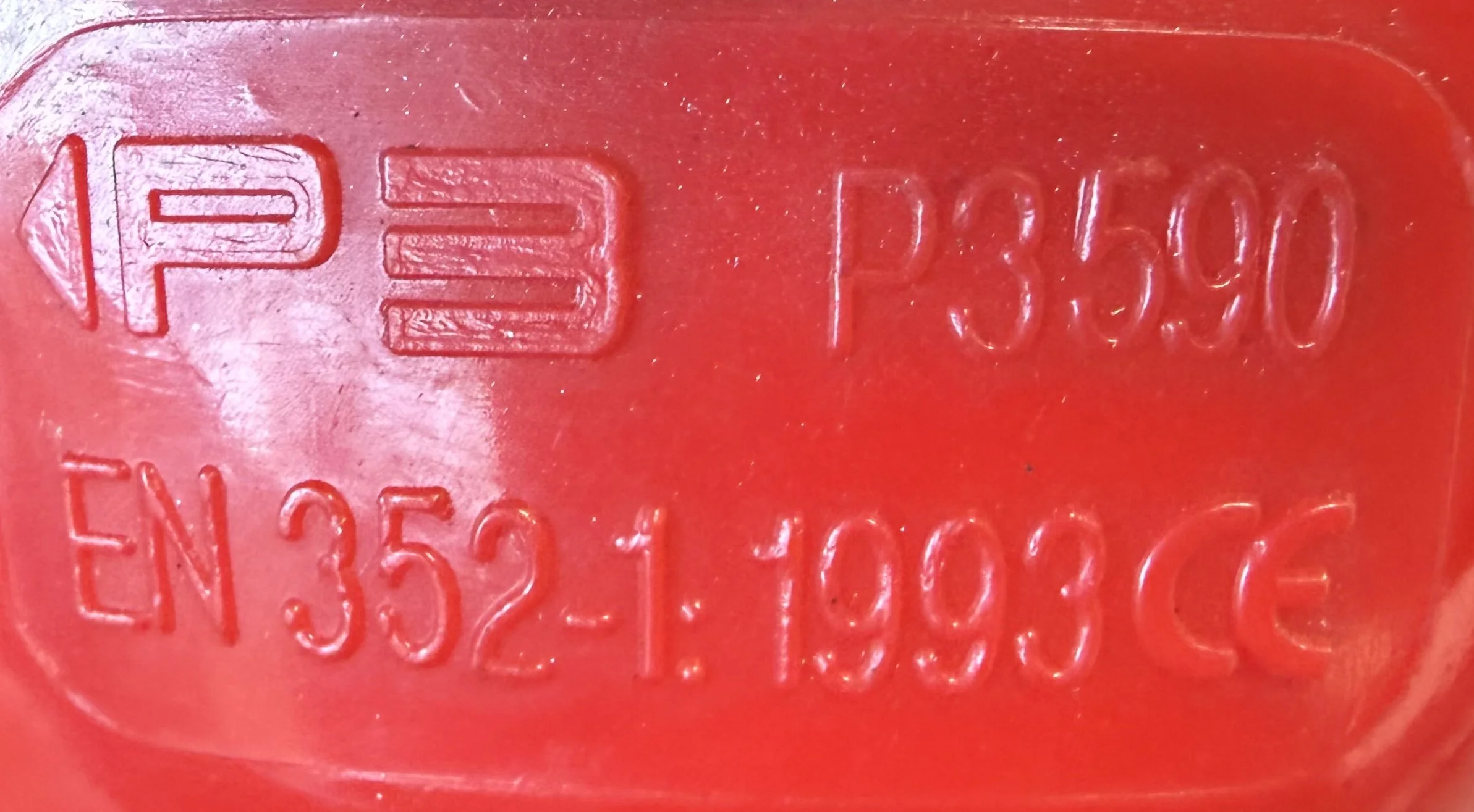 Ear muff showing an out of date certification standard