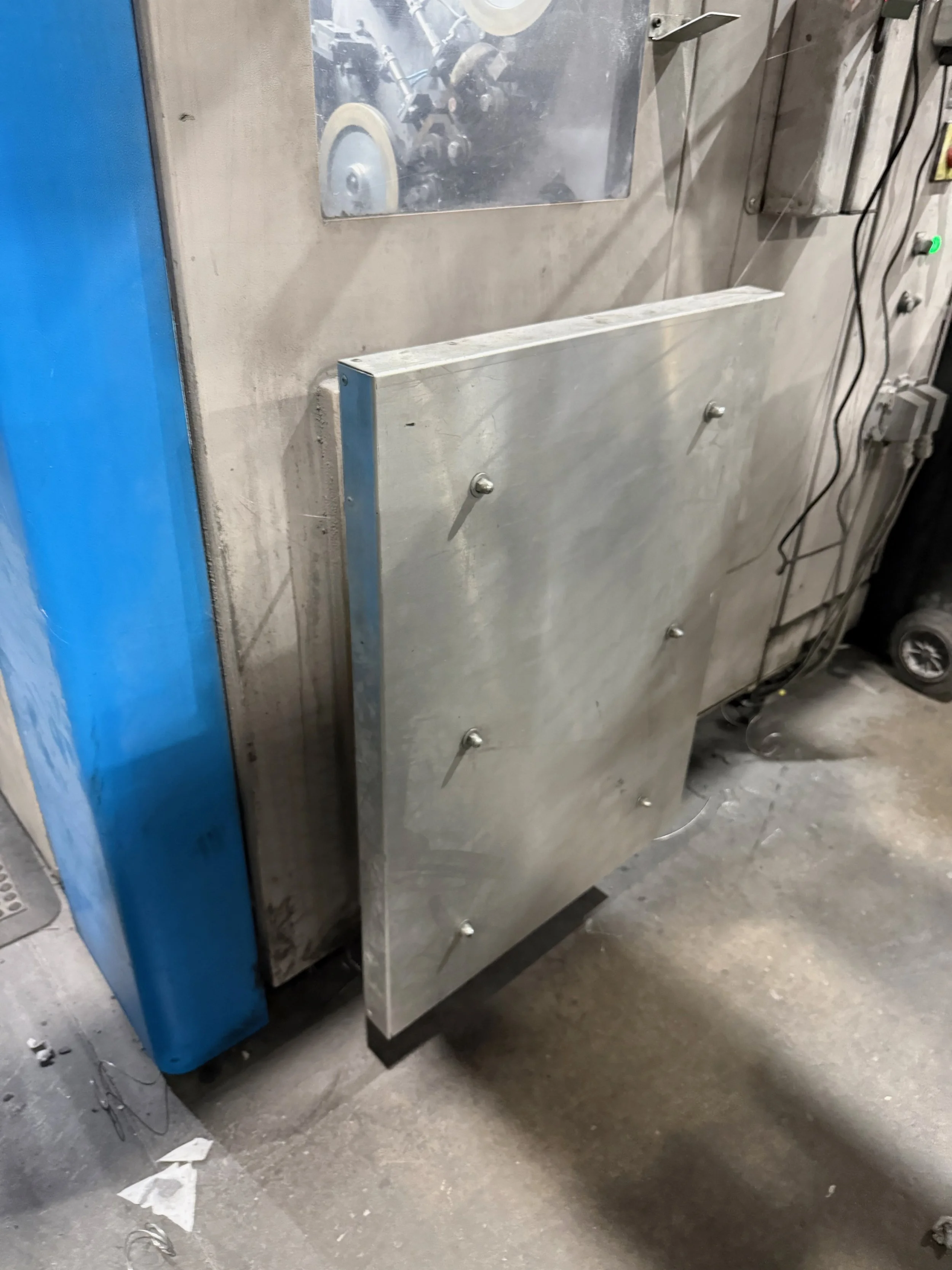 A simple baffle fitted in front of a noisy motor vent on a noise assessment