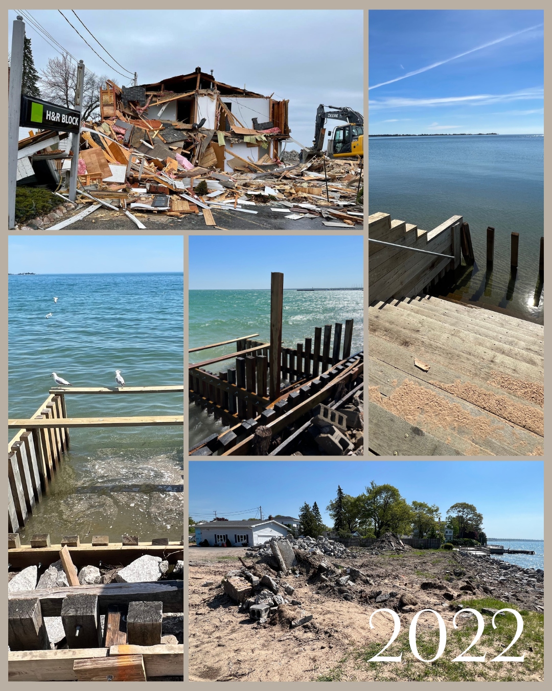 Spring 2022 marked the biggest transformation in Lake Life Cottages history—Our vision came to life as the entire shoreline was reshaped for better water access, and all 15 cottages were completed.