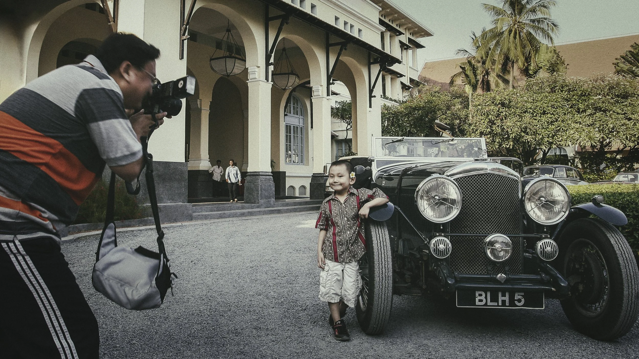 Father and Son - Vintage Tiger Rally, Raffles Hotel