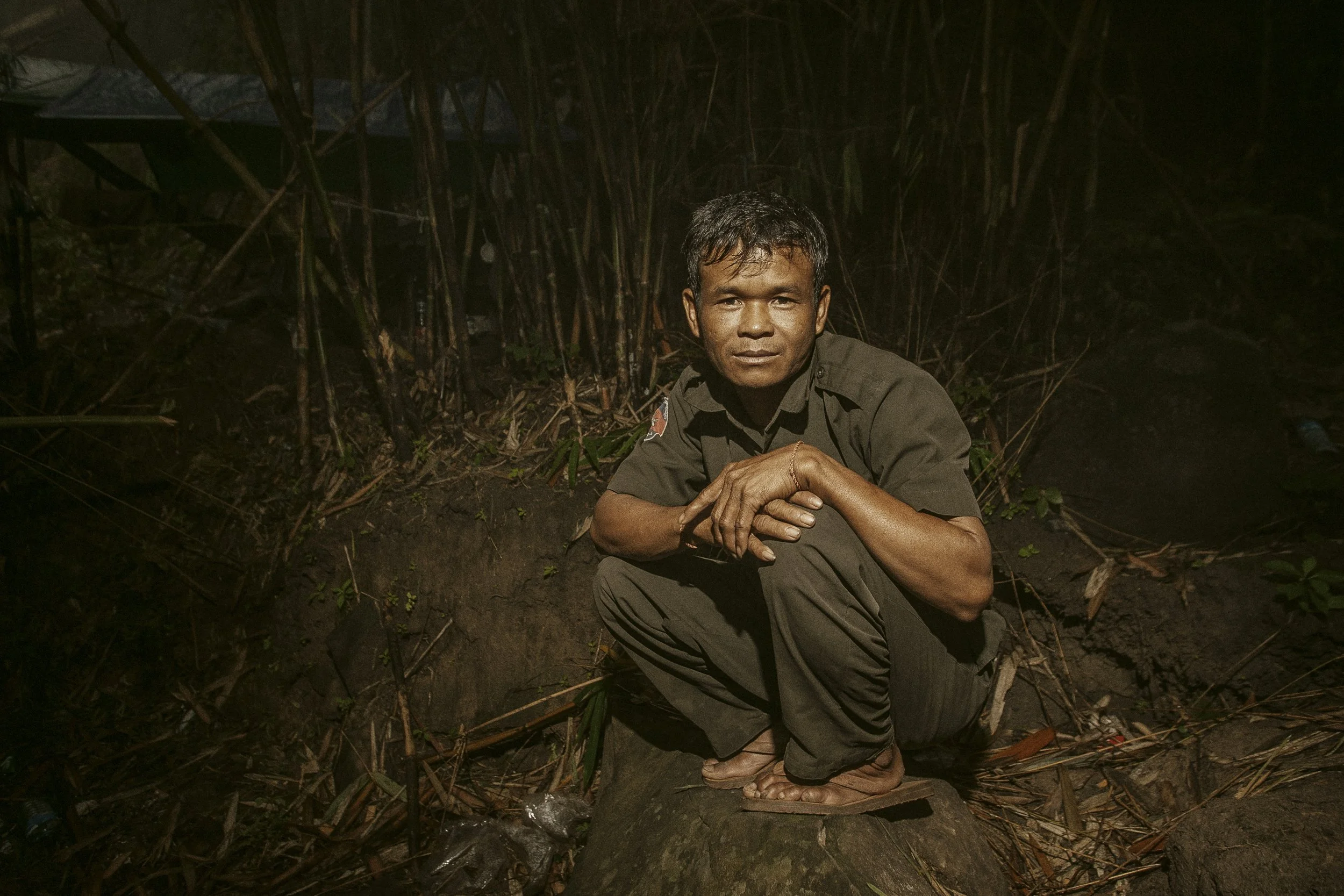 A brief moment captured as this RCAF soldier poses for me amongst the dense bamboo jungle, not far from his camp.