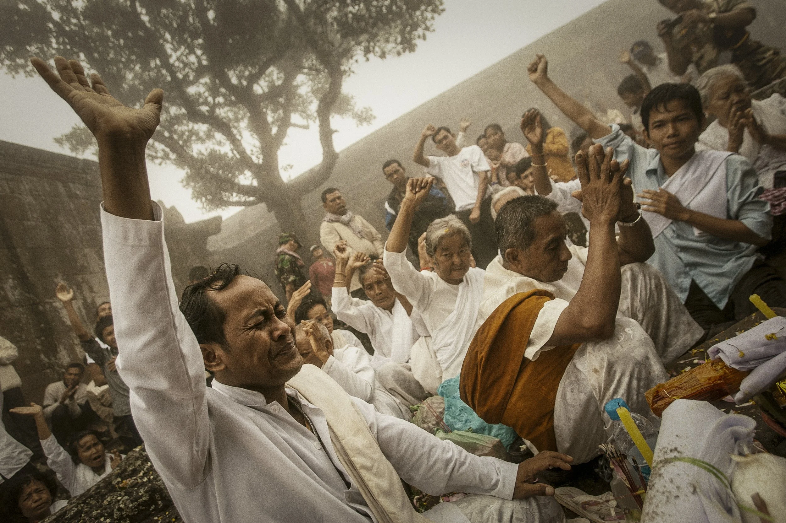 Cambodians join in prayer and demonstrate their support for this sacred place and their country’s claim to the temple’s heritage.