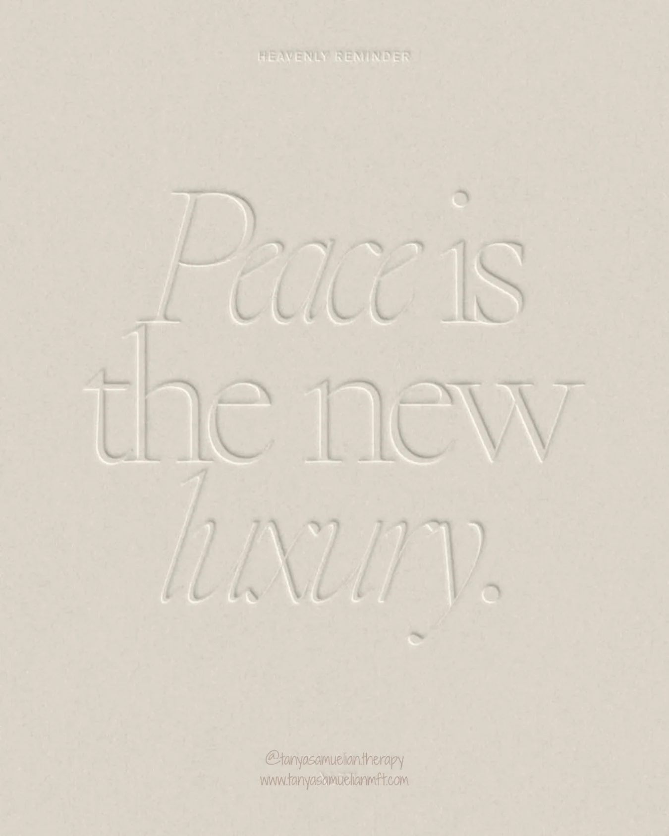 Quiet mornings. Boundaries that don&rsquo;t need to be explained. A nervous system that isn&rsquo;t in fight-or-flight 24/7.

Peace isn&rsquo;t passive. It&rsquo;s a bold decision to stop normalizing chaos.

Peace is the new luxury.

Not everyone wil