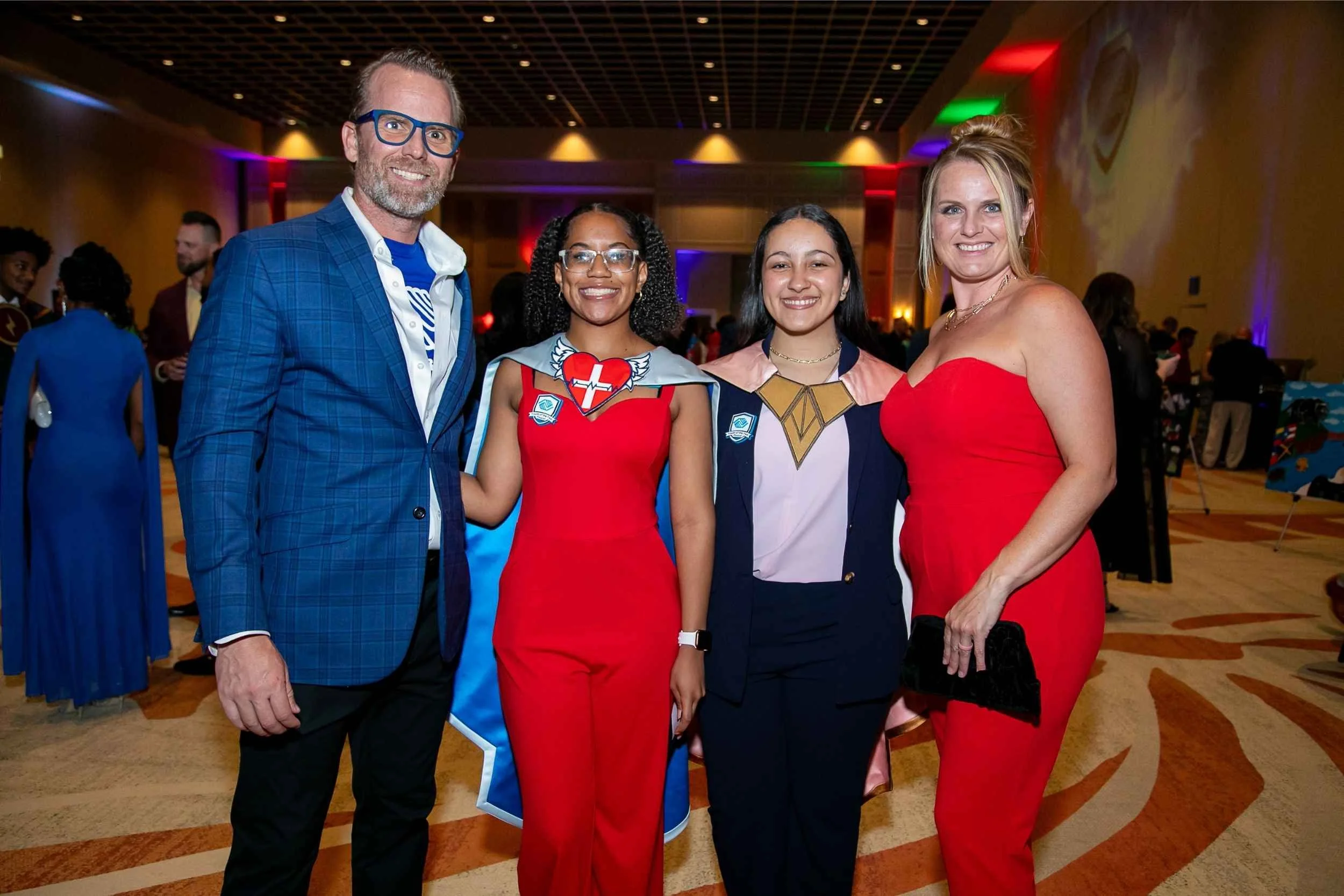 Guests posing as a group during the gala reception