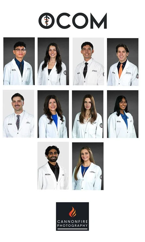 Composite of medical students at Orlando College of Osteopathic Medicine