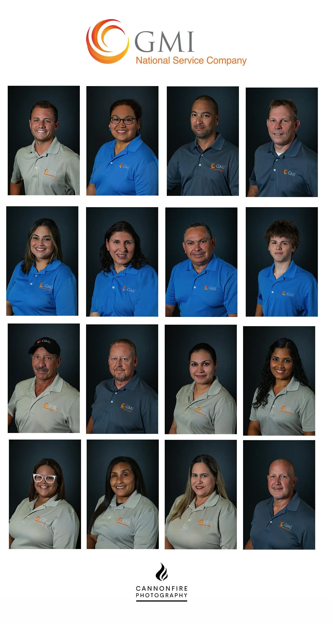 Headshot composite for GMI National Service Company