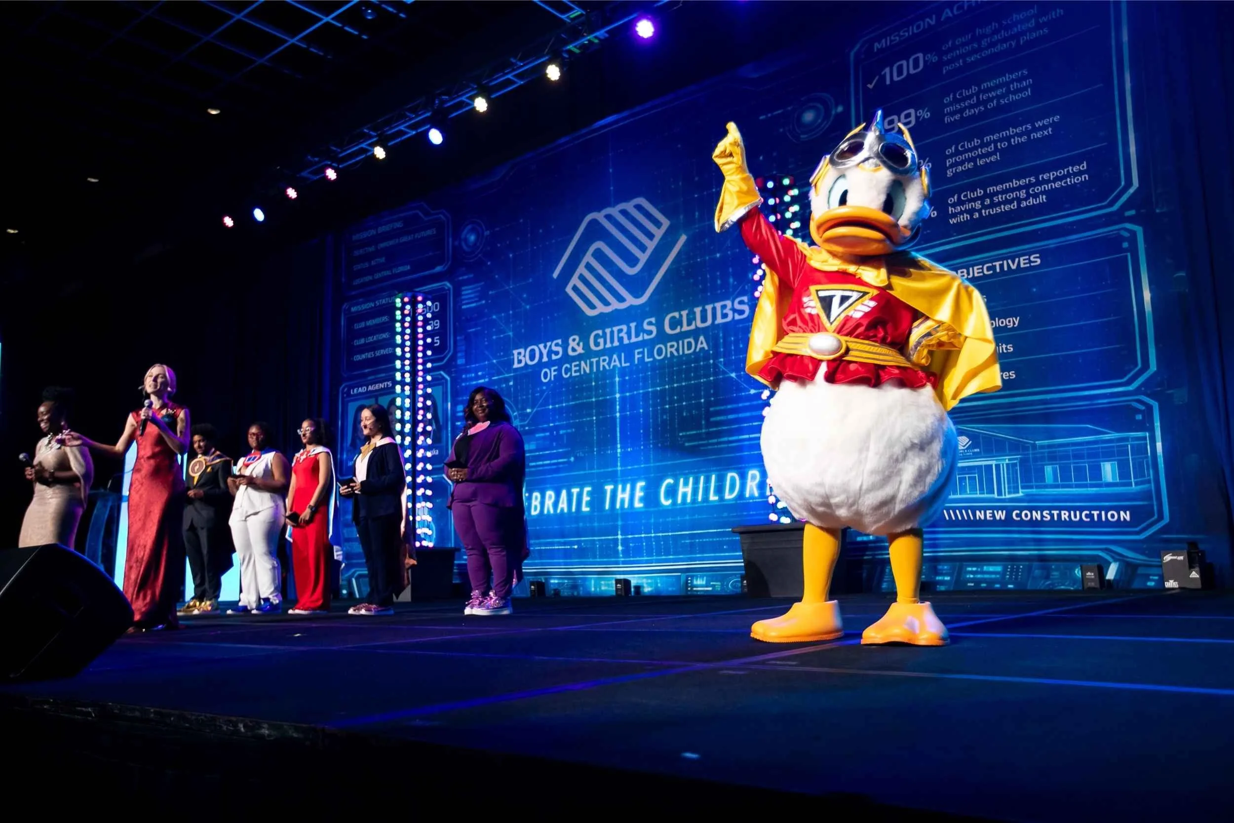 Main stage presentation with Donald Duck at the Boys & Girls Clubs Celebrate the Children gala, May 2026