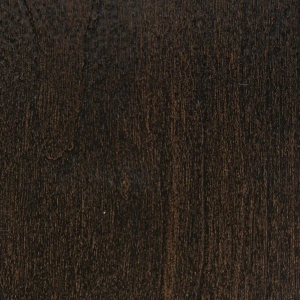Close-up of a dark brown wooden surface with visible wood grain.