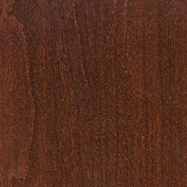 Close-up of a polished wooden surface in a reddish-brown color.