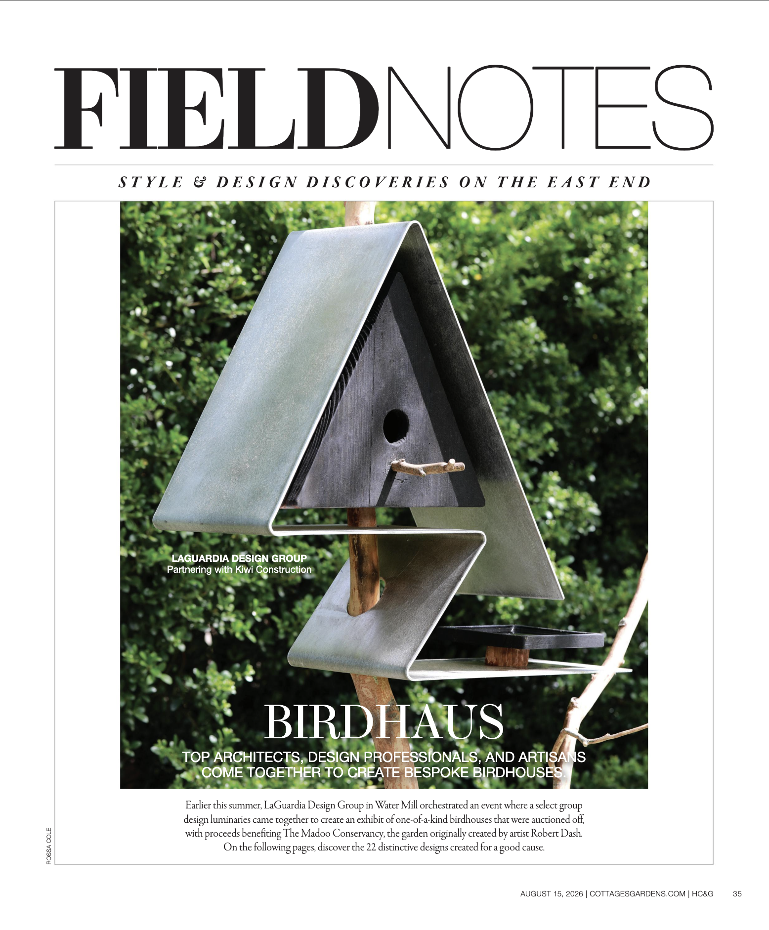 HC&G - August Architecture Issue - BIRDHAUS