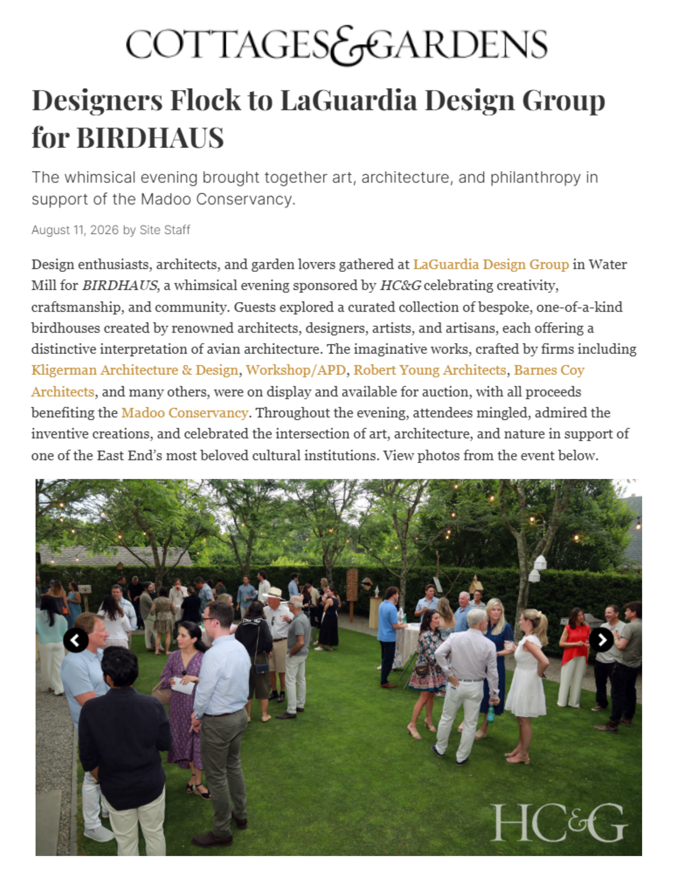 Cottages & Gardens - Birdhaus Event