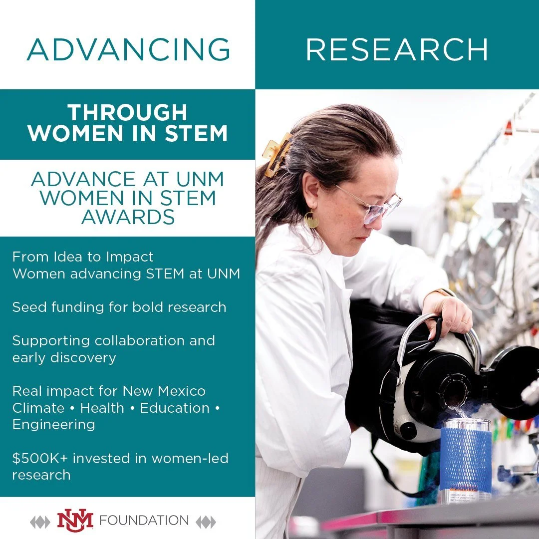 Research moves forward because someone believes in it early. 🔬

At UNM, the ADVANCE at UNM: Women and Minority STEM Faculty Support fund provides seed funding that helps faculty launch new STEM research and grow ideas into larger opportunities.

Wom