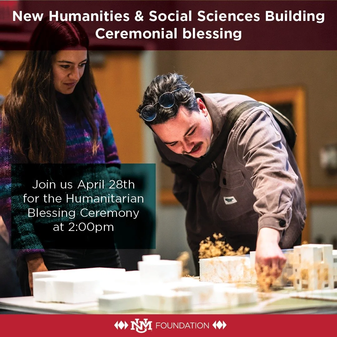 Tomorrow at UNM.

We&rsquo;re coming together to recognize the next chapter for the Humanities &amp; Social Sciences Building and the role it will play in shaping student experiences and academic work on campus.

📍 HSS Building Site
🕑 2:00 PM
📅 Ap
