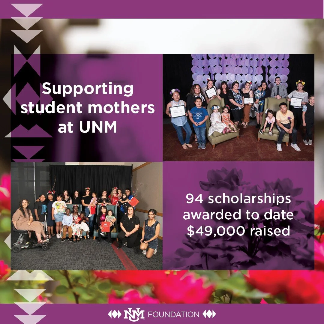 Motherhood doesn&rsquo;t pause when school starts. 💐 

As Mother&rsquo;s Day weekend comes to a close, we want to recognize the student moms at UNM who are balancing classes, parenting, work, and everything in between.

The Sabrina Single Mothers Sc