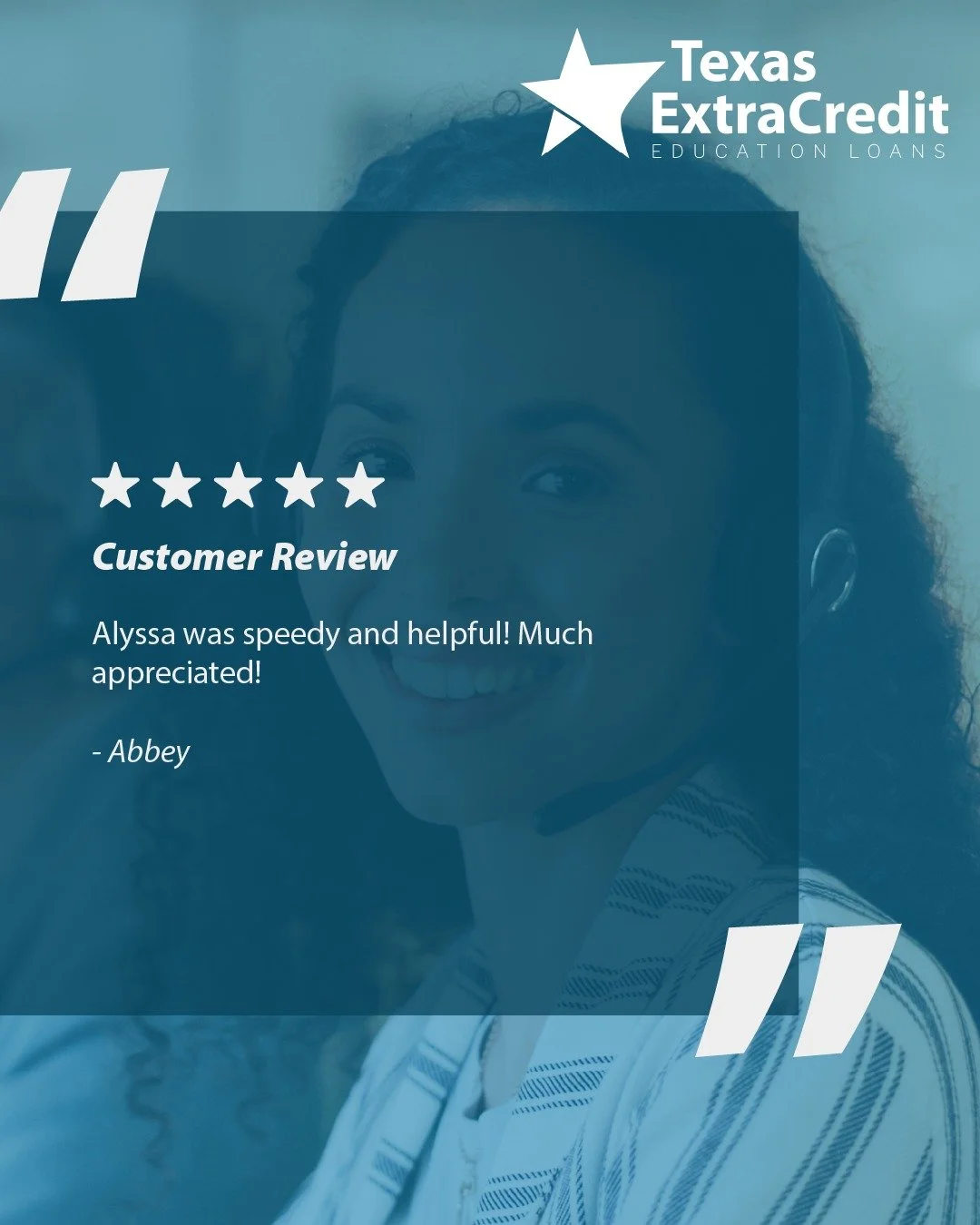 We love hearing from happy customers! Learn why this borrower calls our customer service a game-changer. #TexasExtraCredit #HESCLoans #CustomerService #StudentLoans