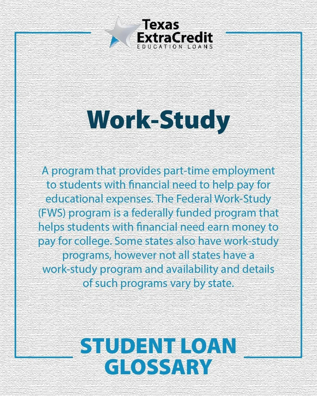 📚 Knowledge is power! Expand your financial vocabulary with this week&rsquo;s student loan glossary term and make confident decisions for your future. A smarter tomorrow starts today! 

#StudentLoanGlossary #FinancialTerms101 #TexasExtraCredit #Stud