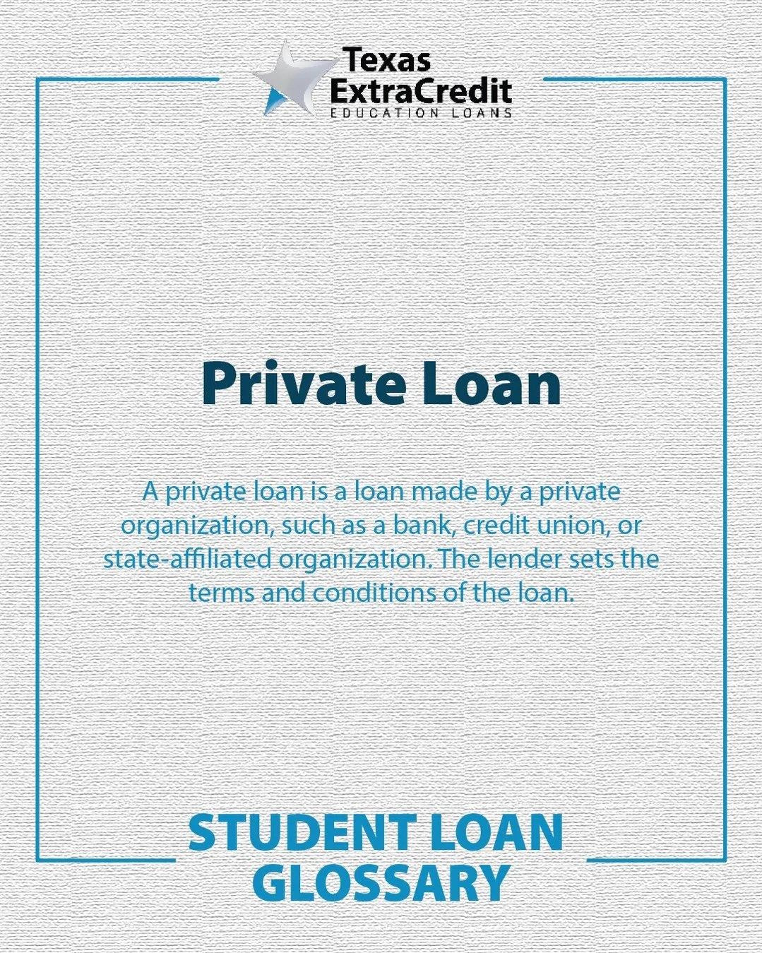 📚 Knowledge is power! Expand your financial vocabulary with this week&rsquo;s student loan glossary term and make confident decisions for your future. A smarter tomorrow starts today!

#StudentLoanGlossary #FinancialTerms101 #TexasExtraCredit #Stude