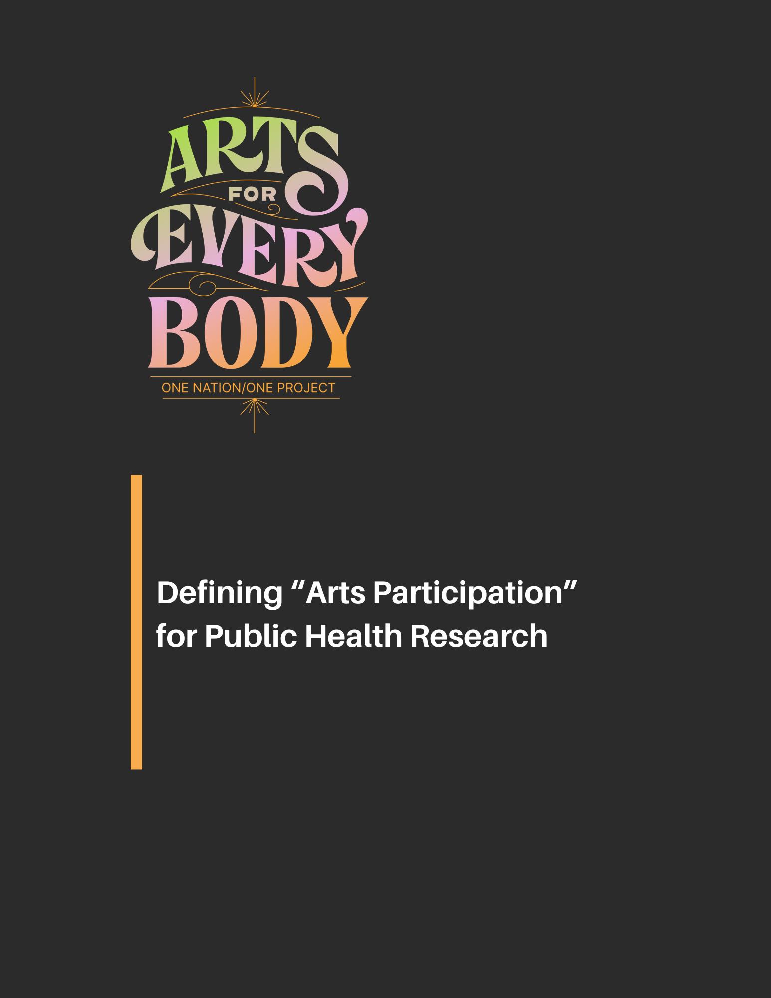 Defining “Arts Participation” for Public Health Research