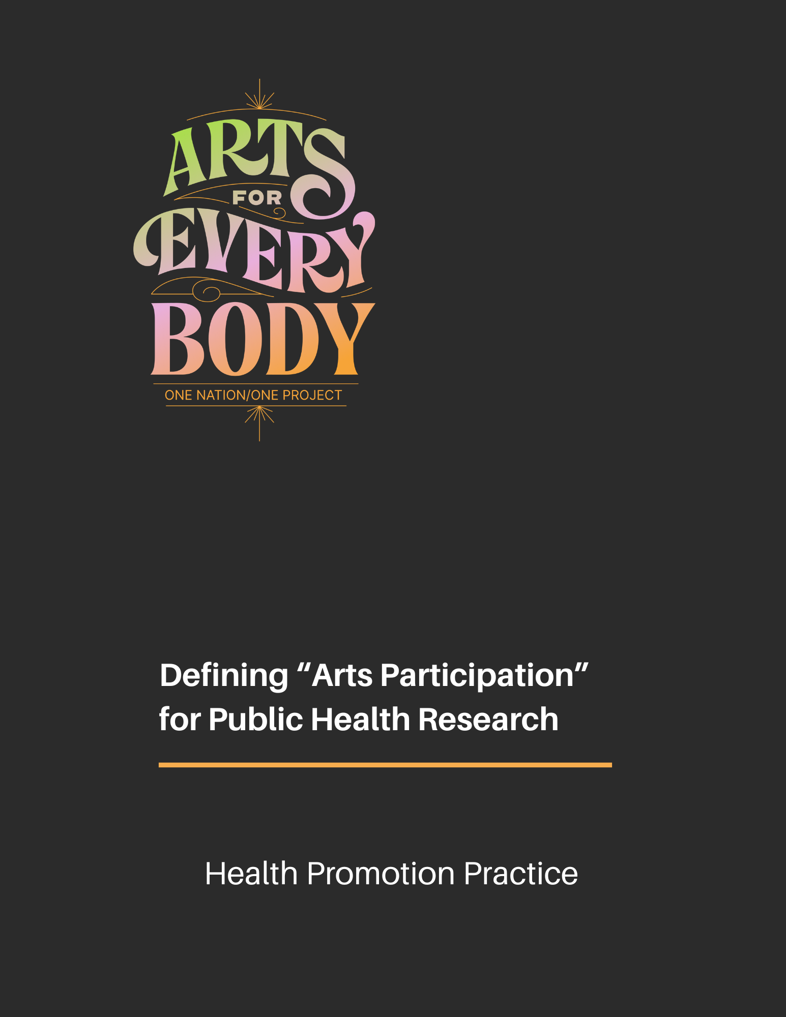 Defining “Arts Participation” for Public Health Research