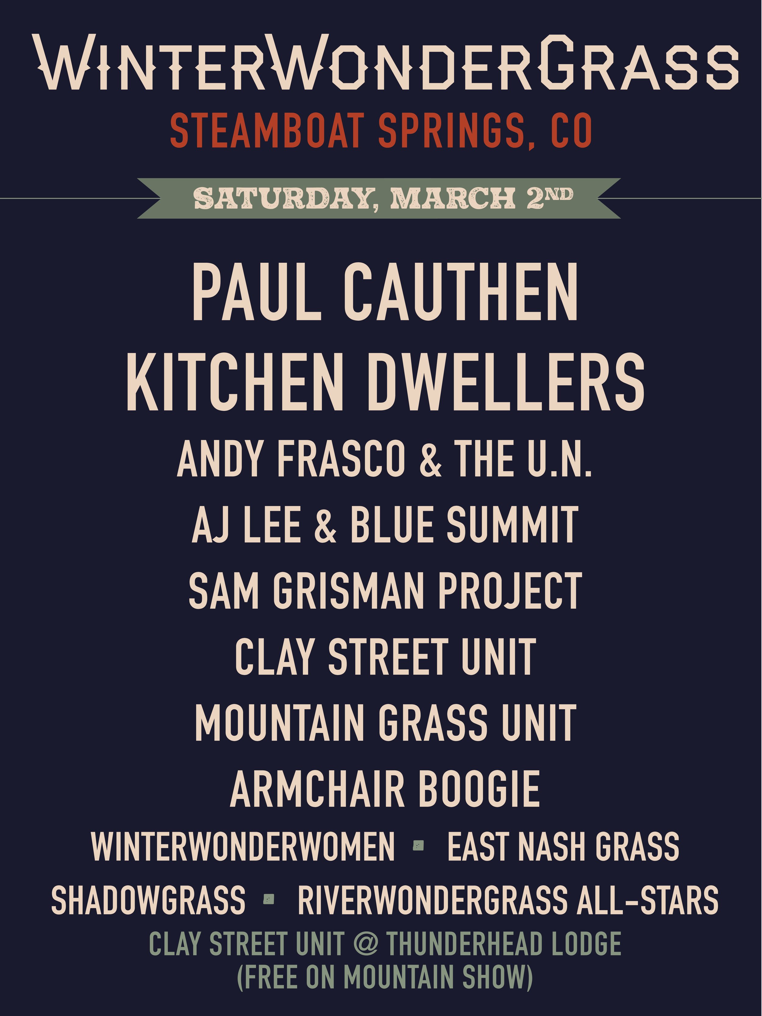 Steamboat Schedule — WinterWonderGrass Music Festivals