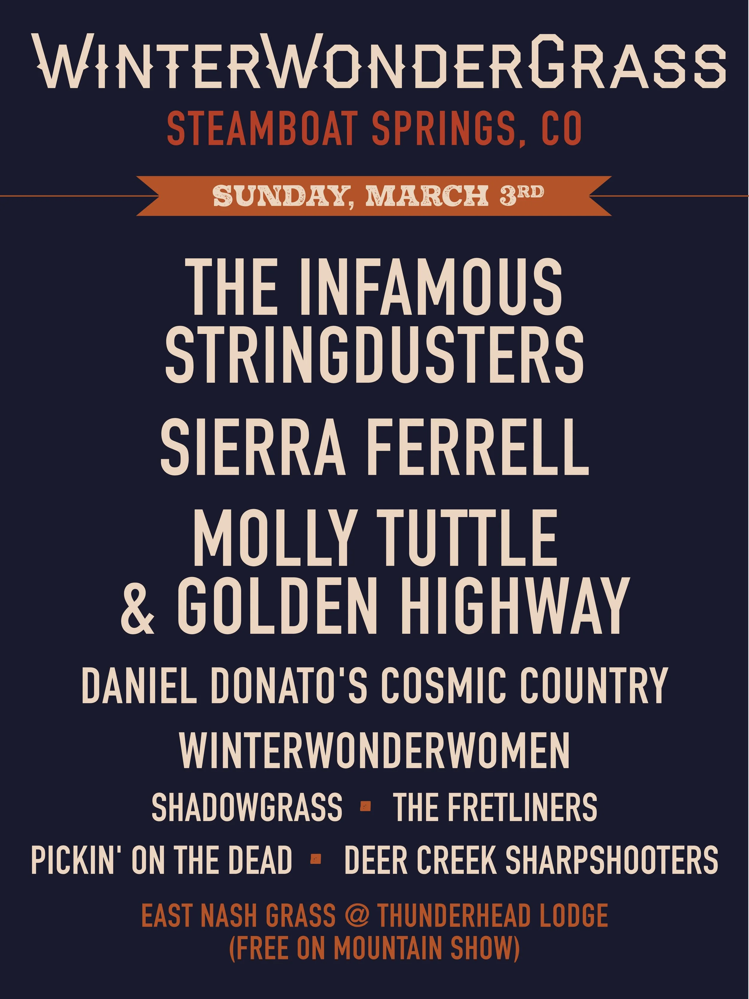 Steamboat Schedule — WinterWonderGrass Music Festivals