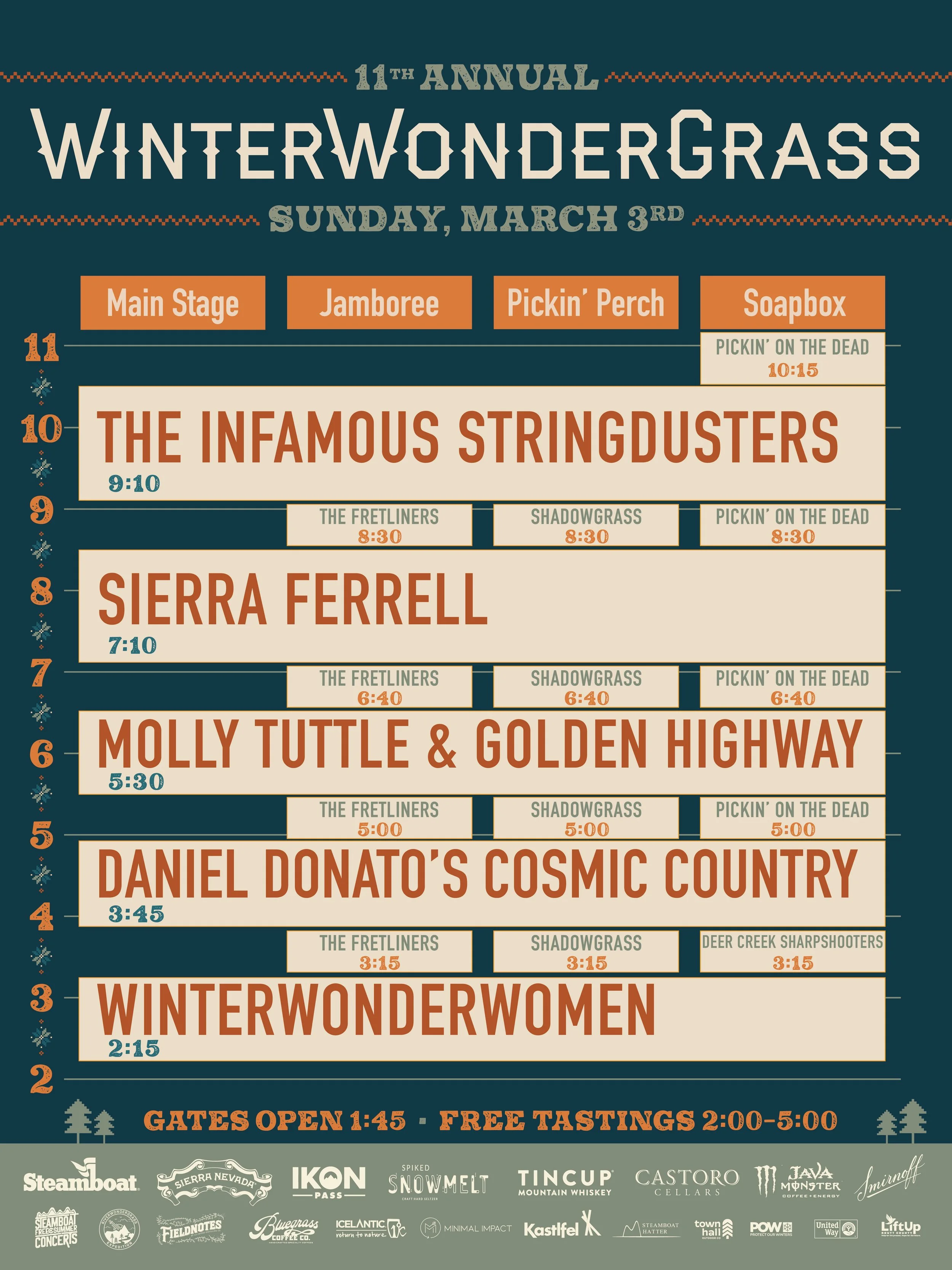 Steamboat Schedule — WinterWonderGrass Music Festivals