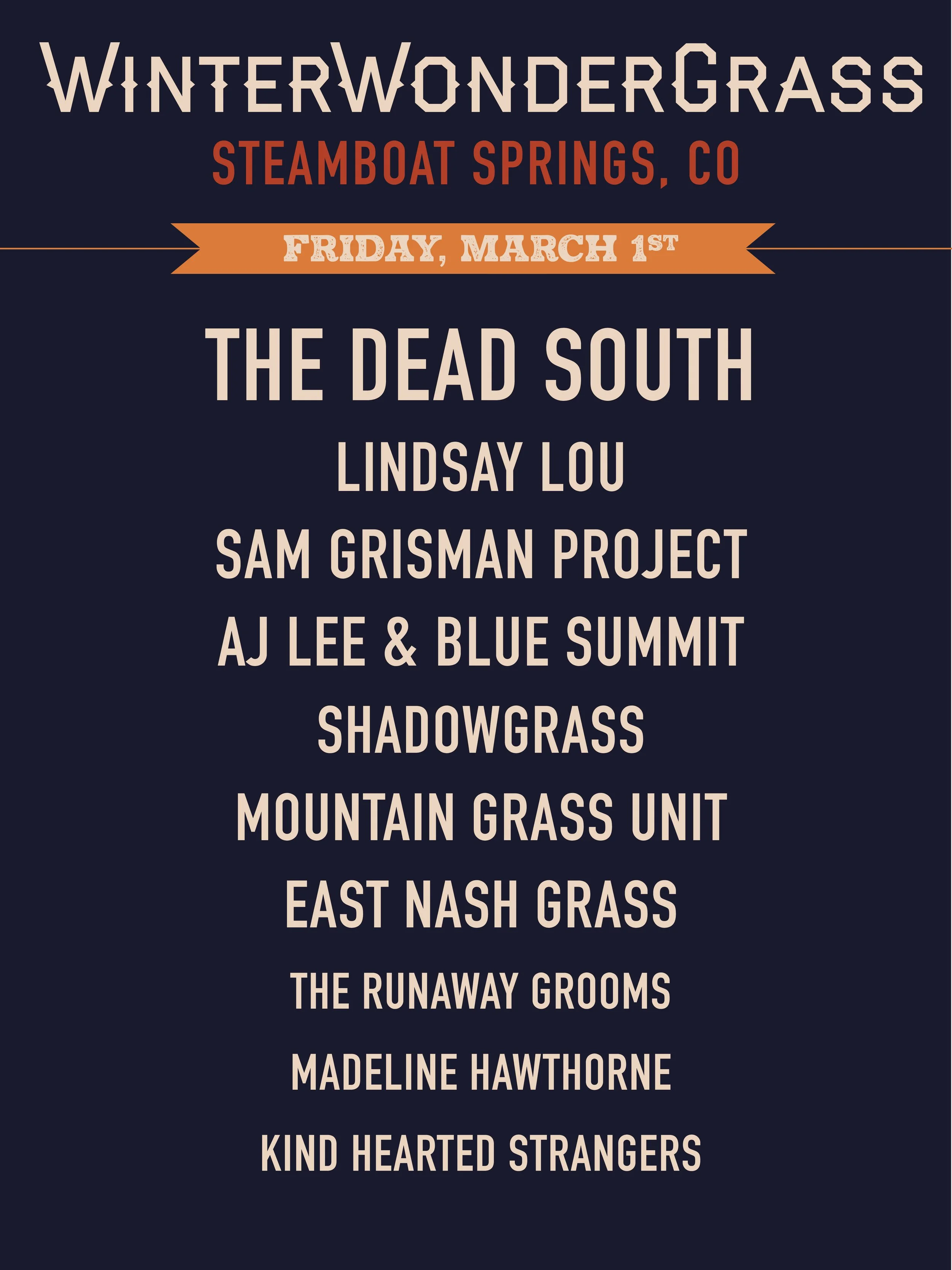 Steamboat Schedule — WinterWonderGrass Music Festivals