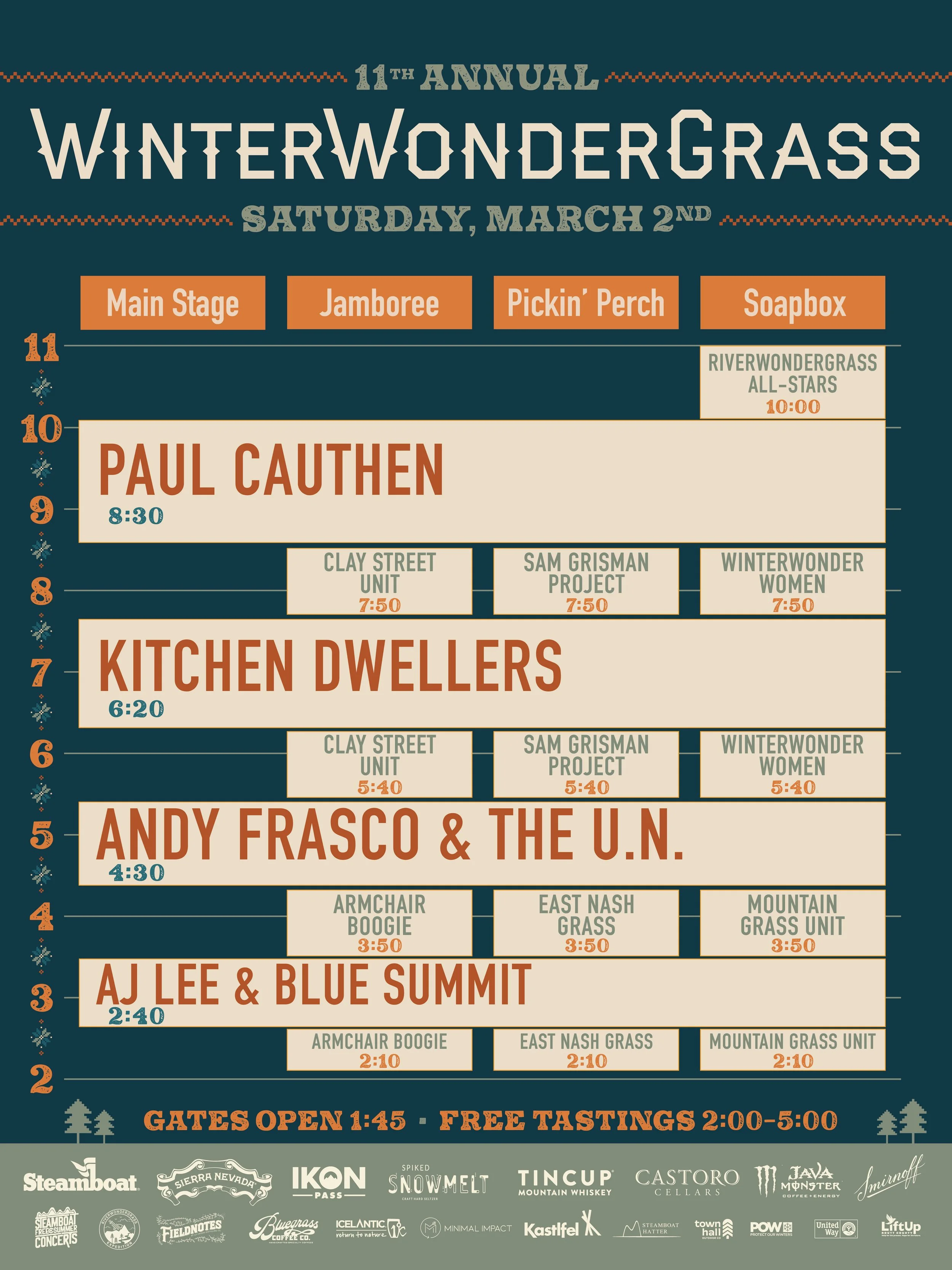 Steamboat Schedule — WinterWonderGrass Music Festivals
